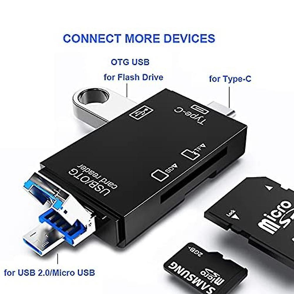 TF/SD Card Reader with USB 2.0, Tri-Connector Memory Card Adapter - Image 3