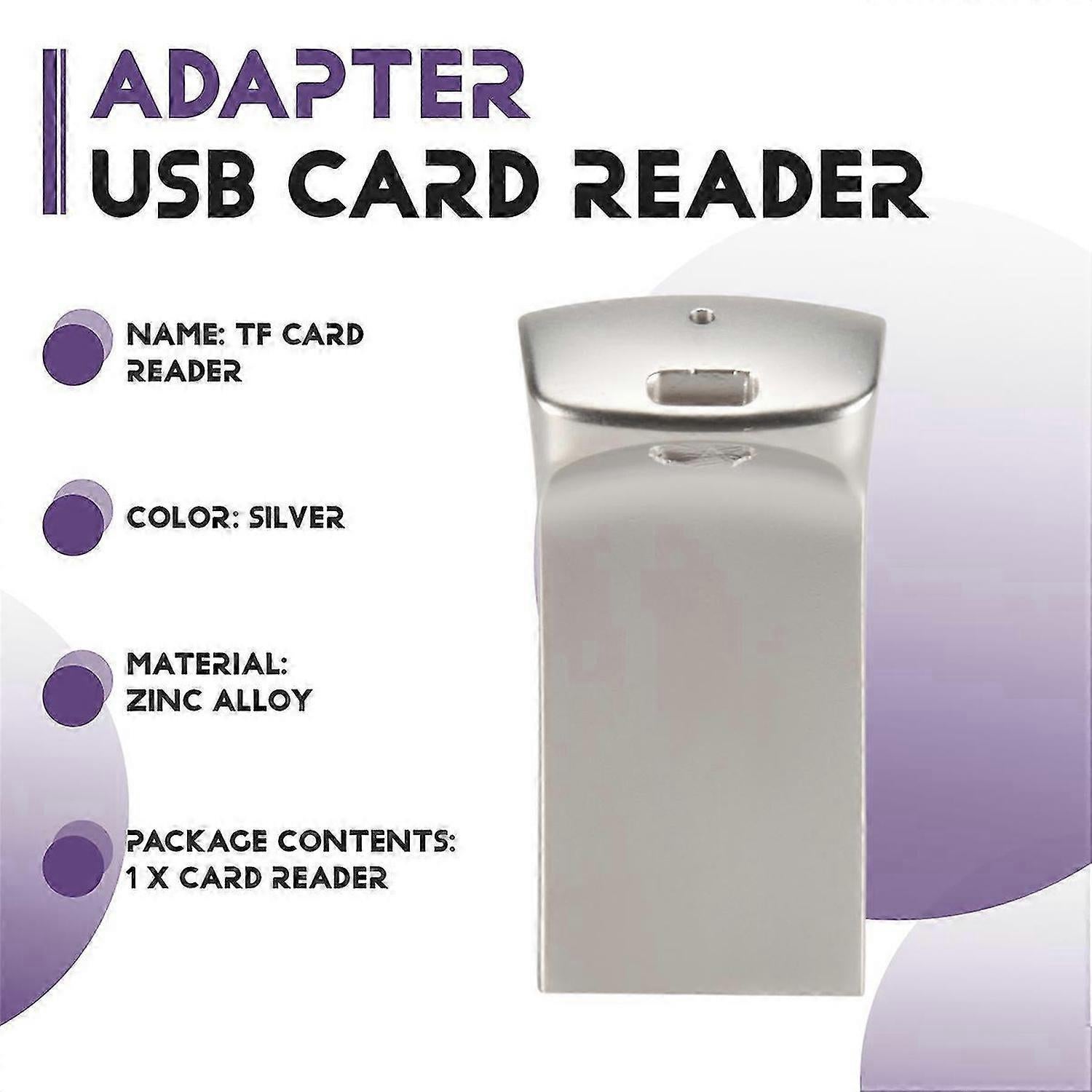 Mini TF Card Reader USB Adapter with LED Indicator for Computer - Image 5
