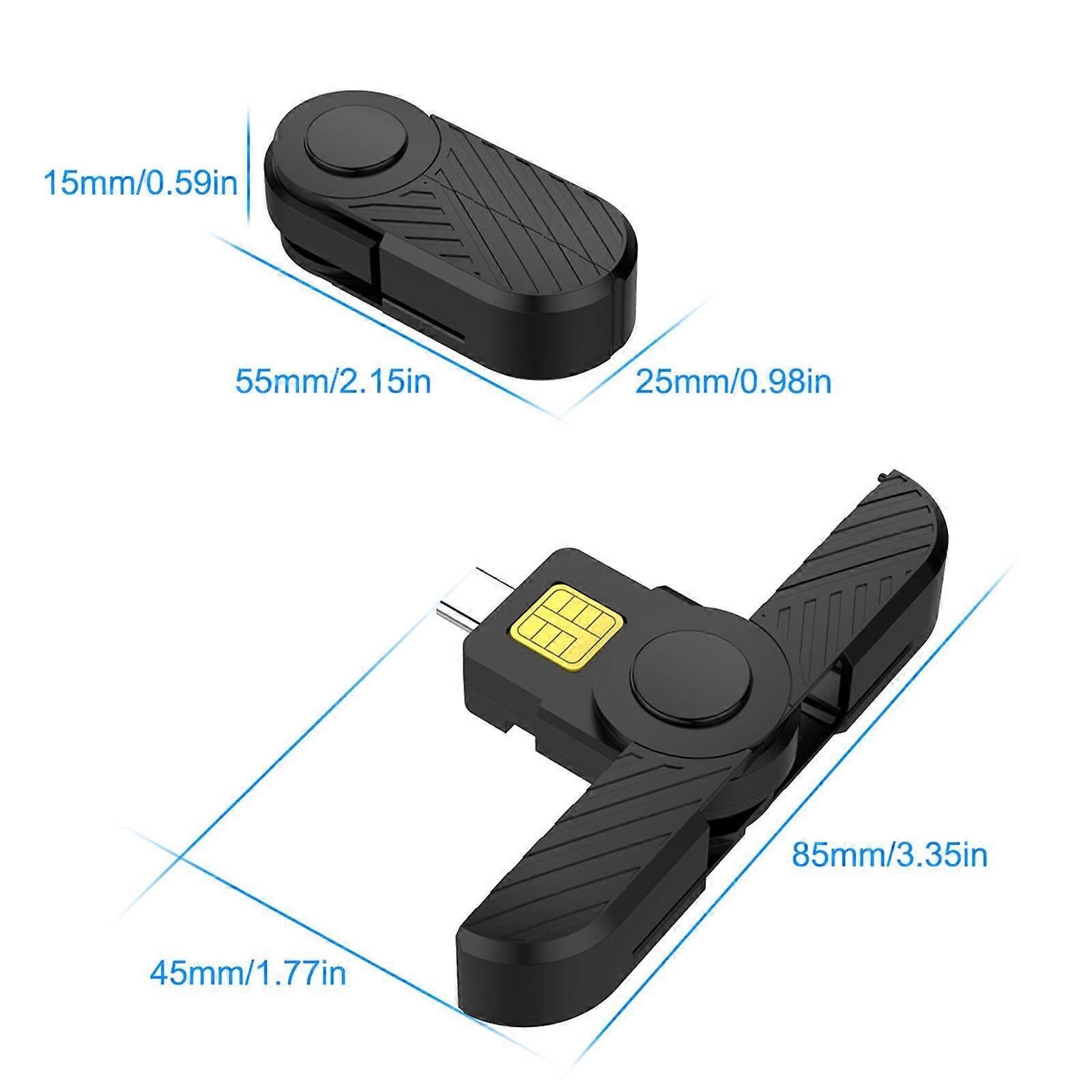 USB C Card Reader, Foldable DOD CAC Bank Chip Card Reader - Image 3