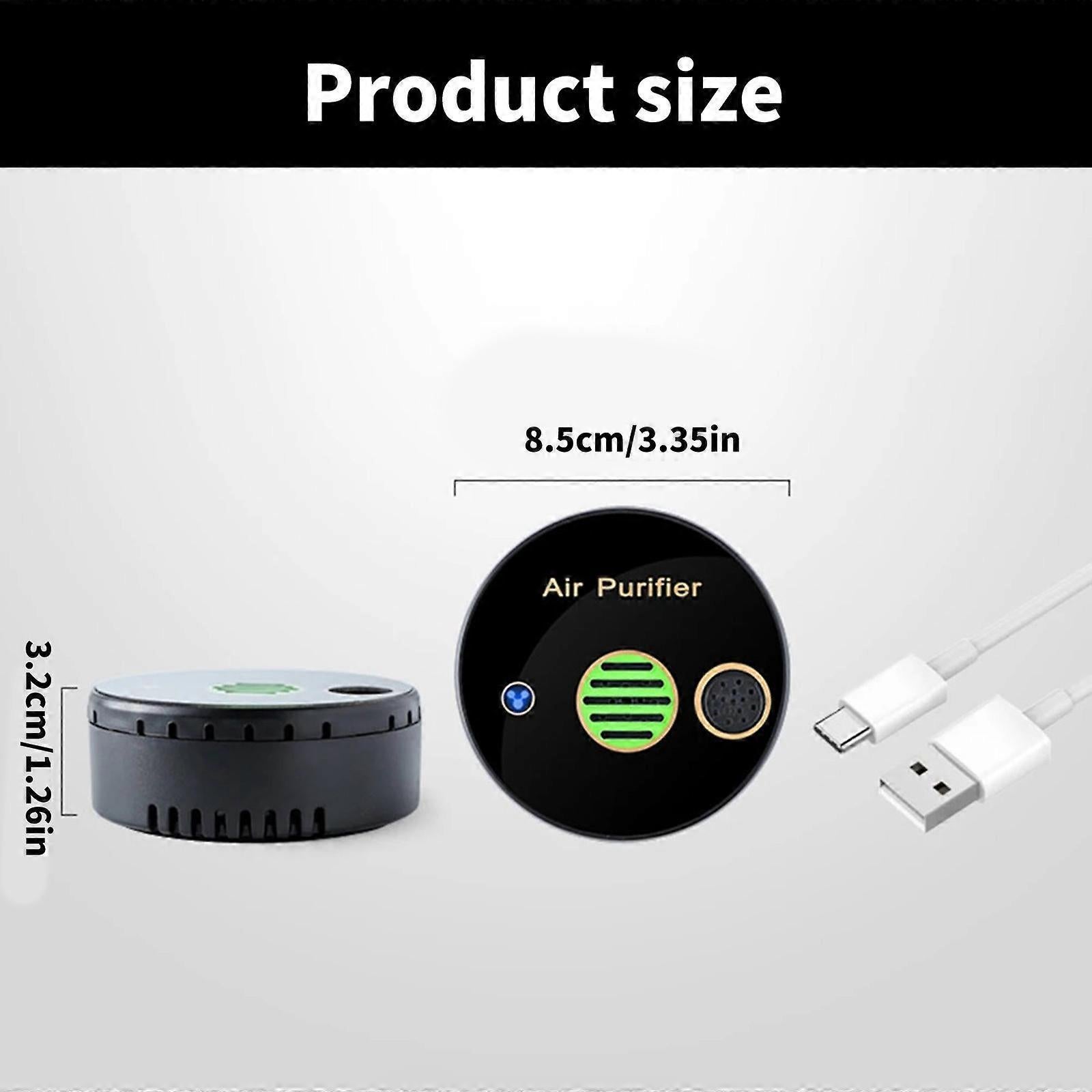 USB Desk Air Purifier, Rechargeable Travel Air Cleaner with ABS Texture - Image 3