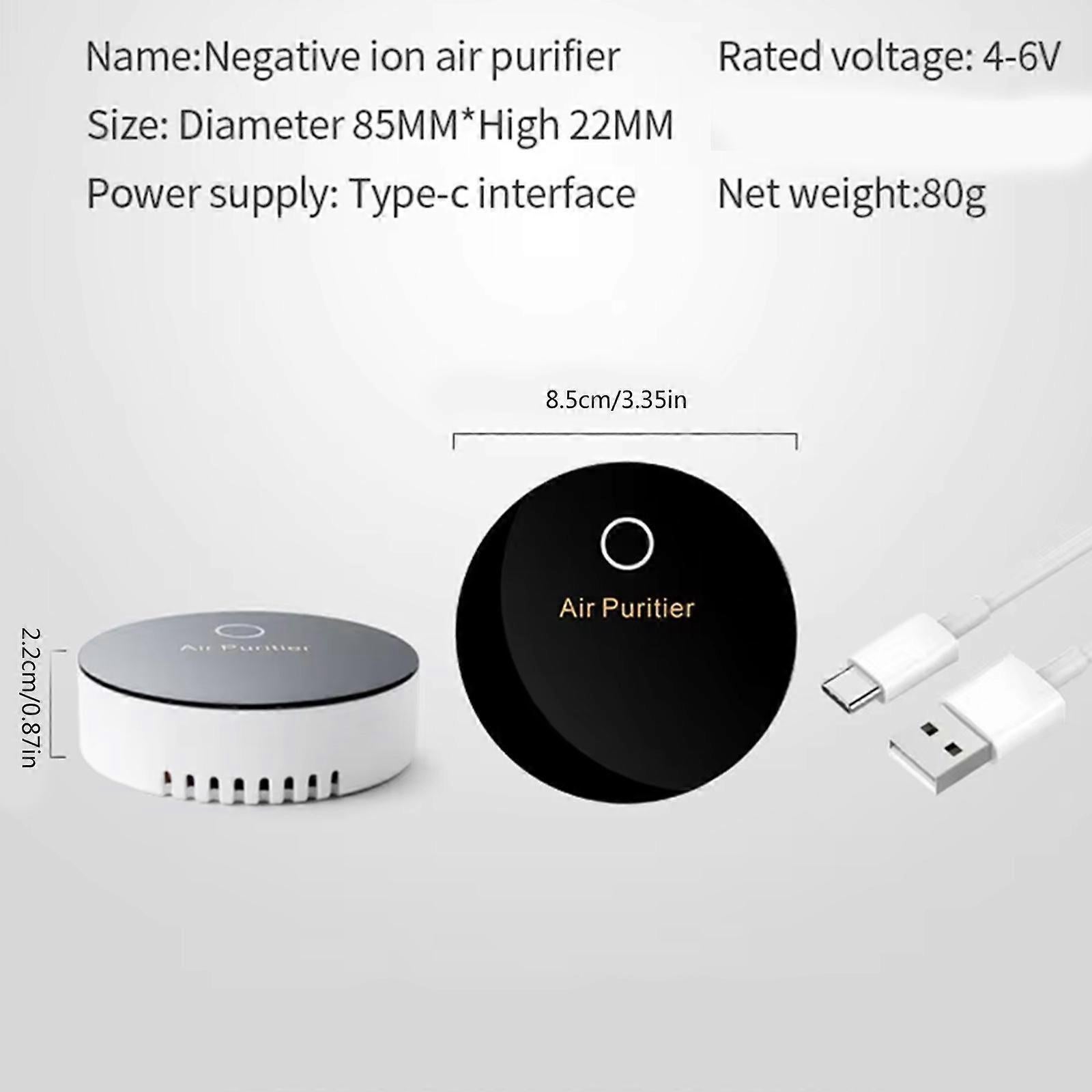 USB Rechargeable Small Air Purifier for Desk & Car, Compact Air Cleaner - Image 3