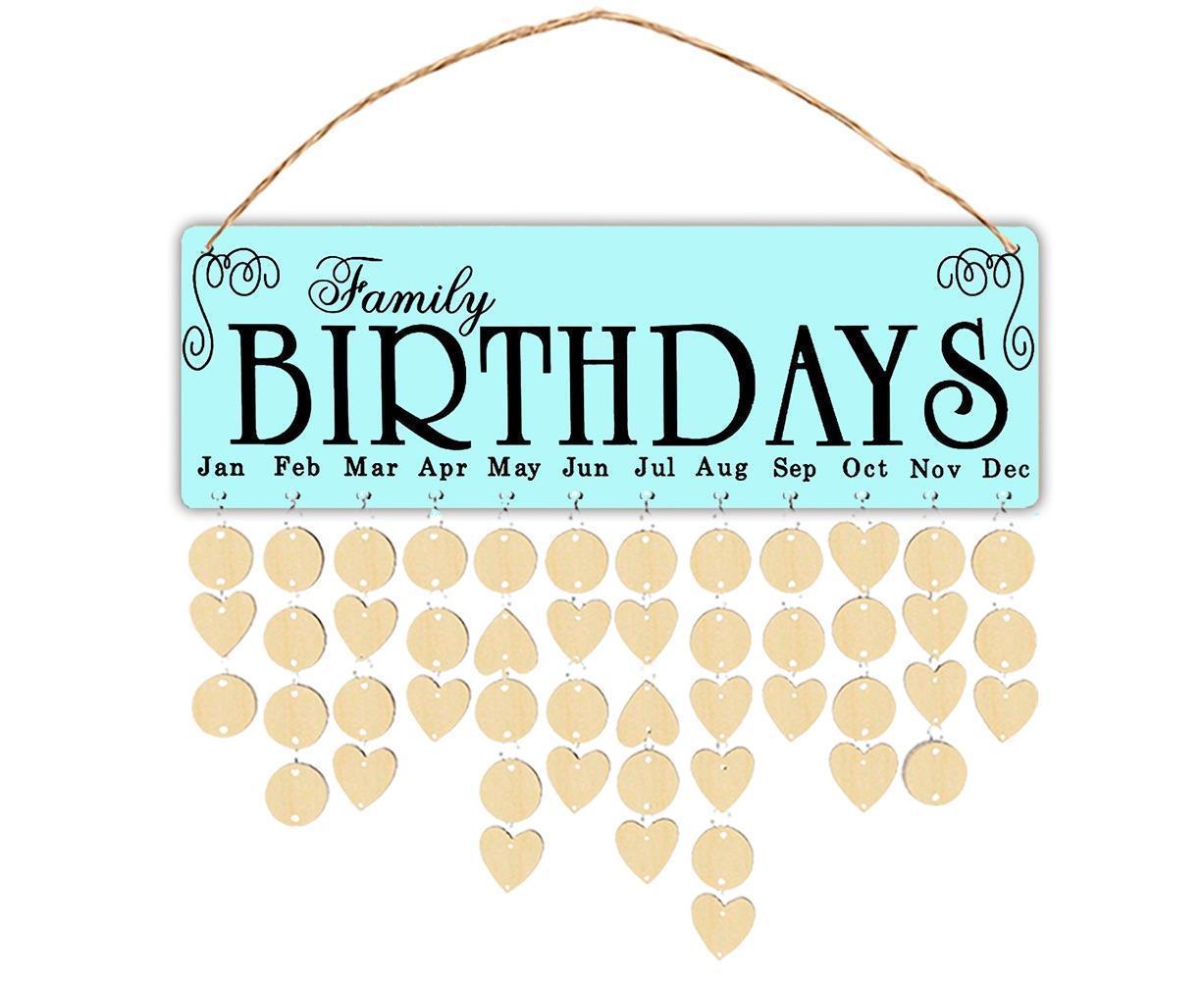 Wooden Wall Hanging DIY Calender Birthday Reminder Plaque Pendant Home Decor- F - Image 1