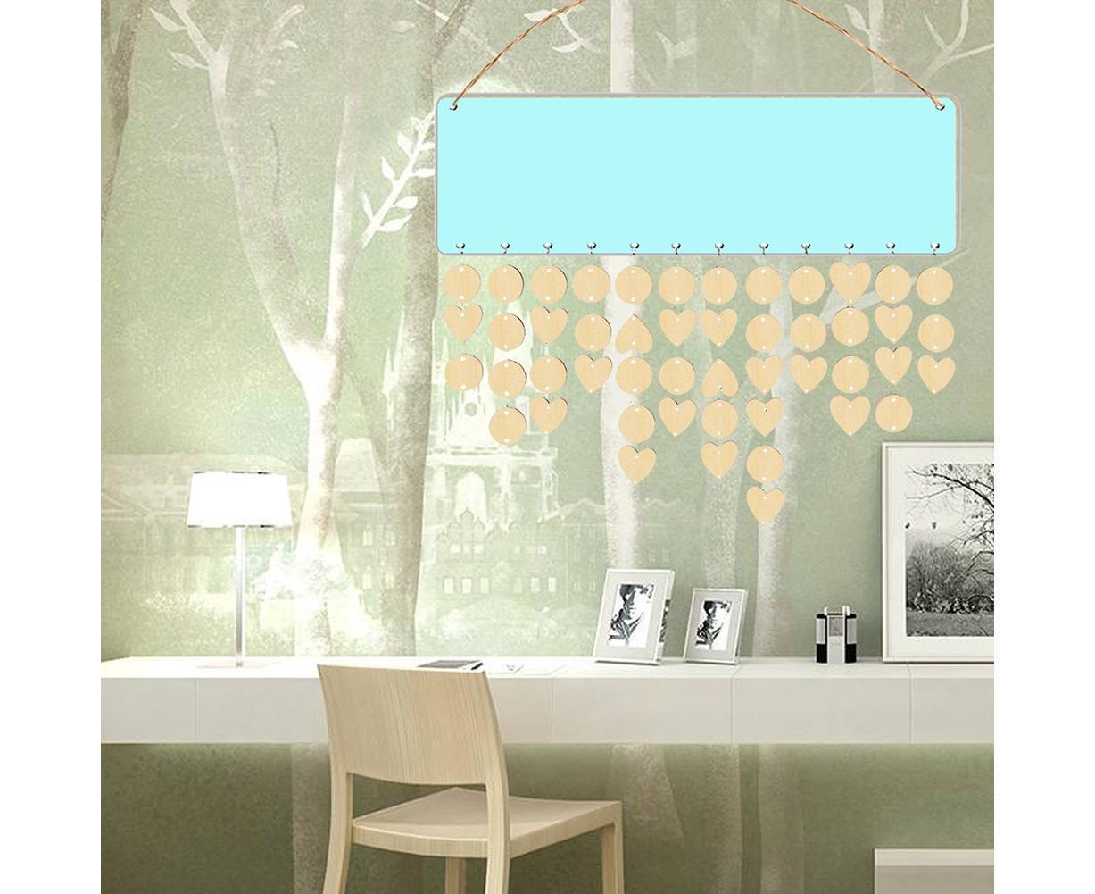 Wooden Wall Hanging DIY Calender Birthday Reminder Plaque Pendant Home Decor- F - Image 4