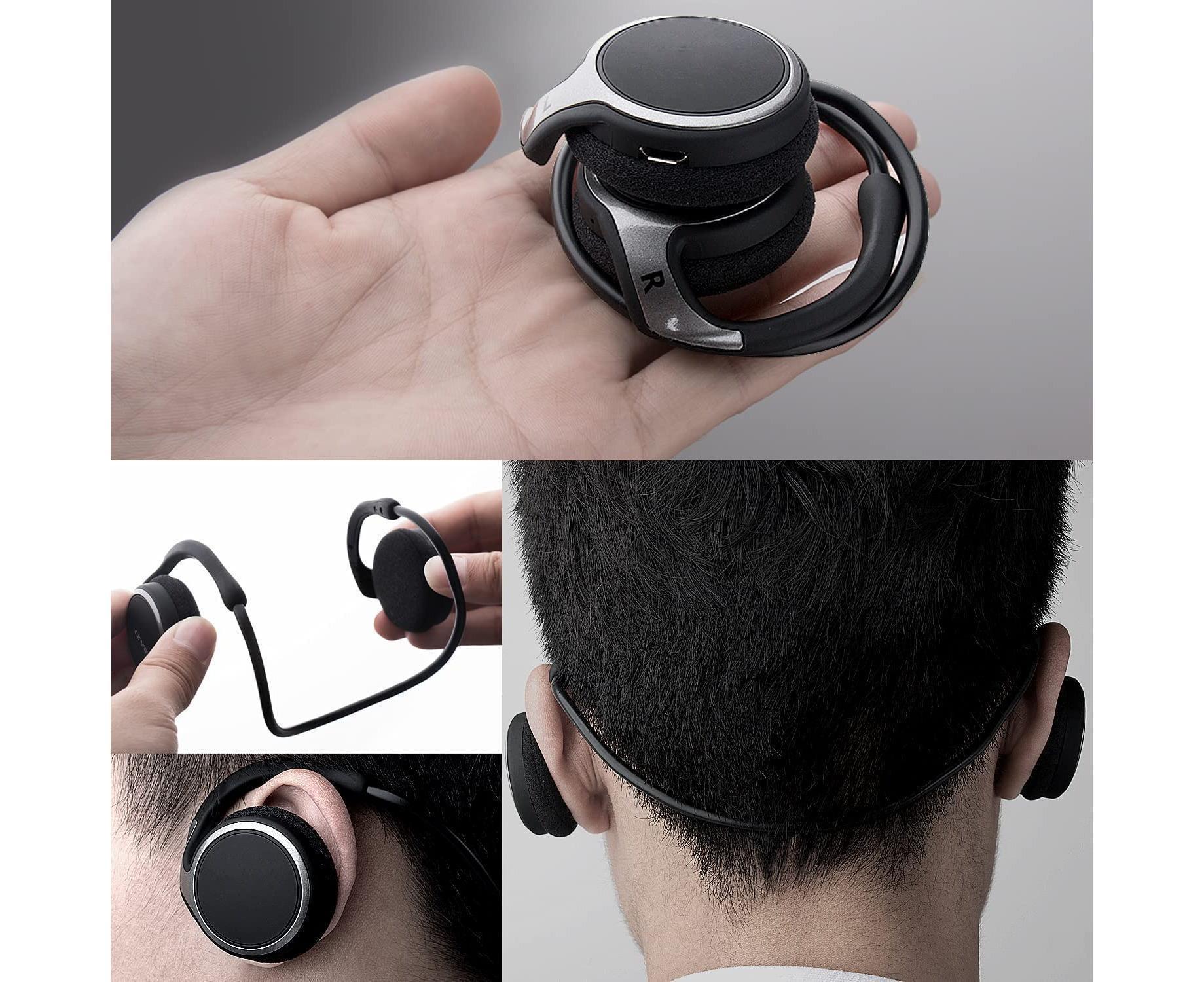 Bluetooth Headphones - Wrap Around Head - Foldable Sports Wireless Headset with Mic - Image 3