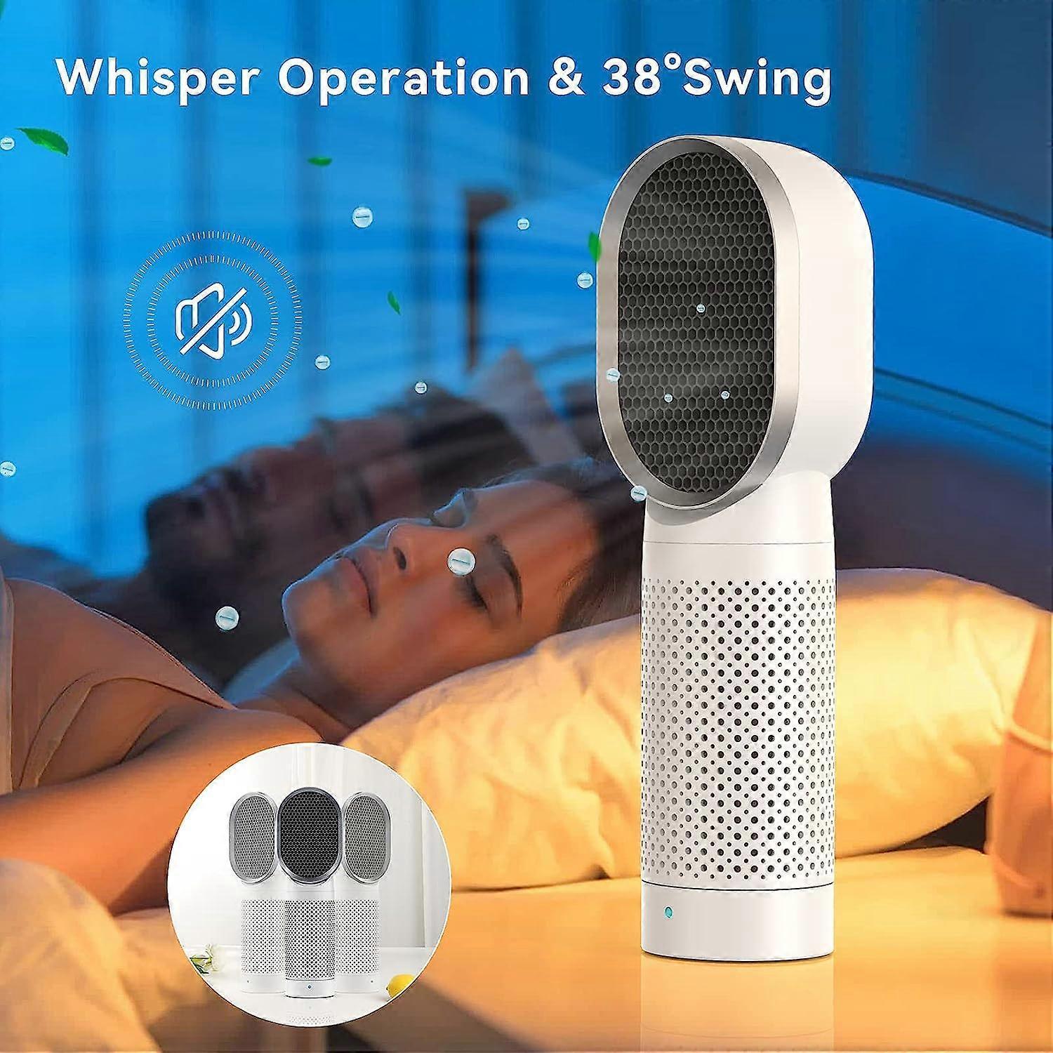 Small Desktop Air Purifier with H13 HEPA Filter - White, For Travel & Bedroom - Image 3