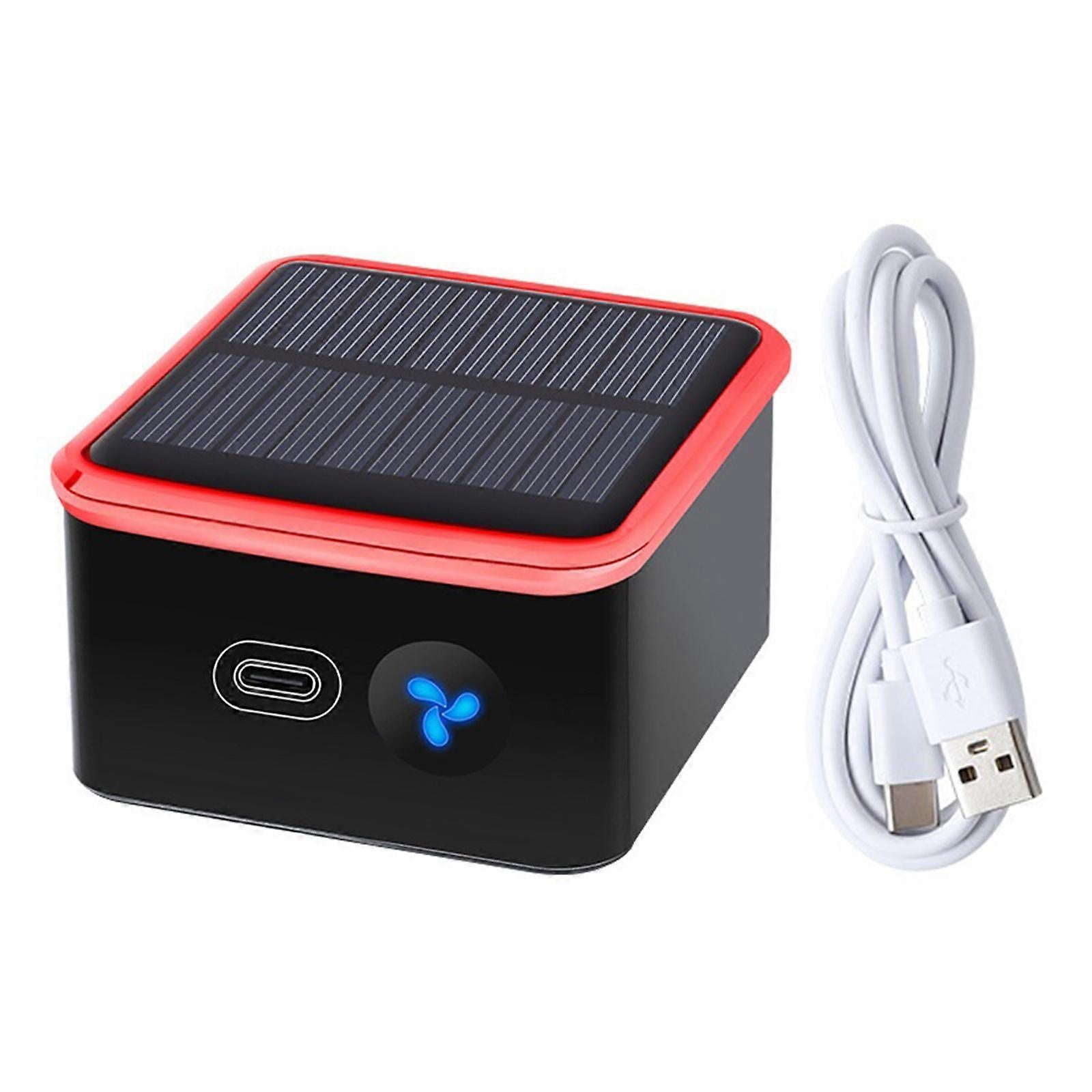 Rechargeable Solar Air Purifier for Desk, Car, Kitchen - Red, ABS Texture - Image 1