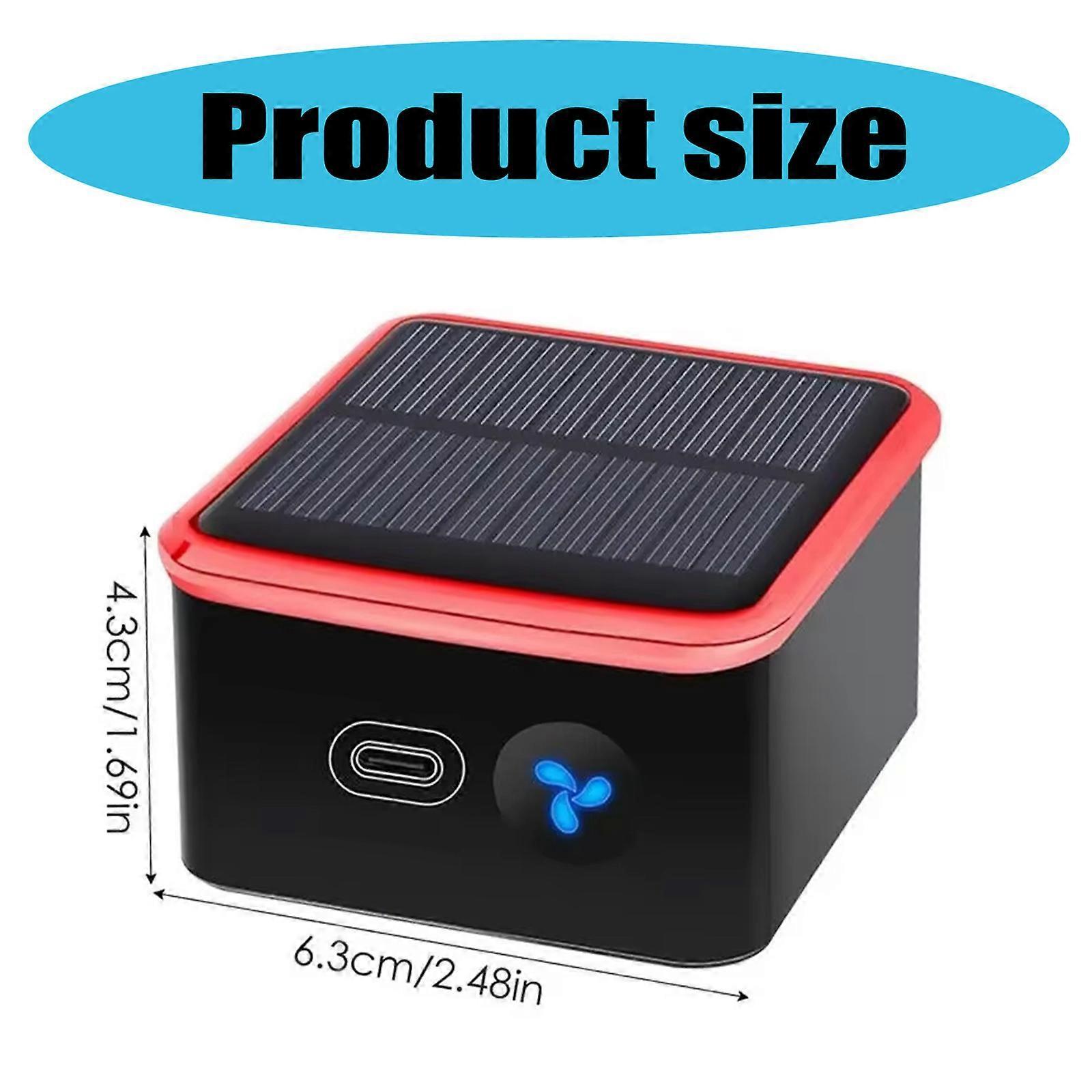 Rechargeable Solar Air Purifier for Desk, Car, Kitchen - Red, ABS Texture - Image 3