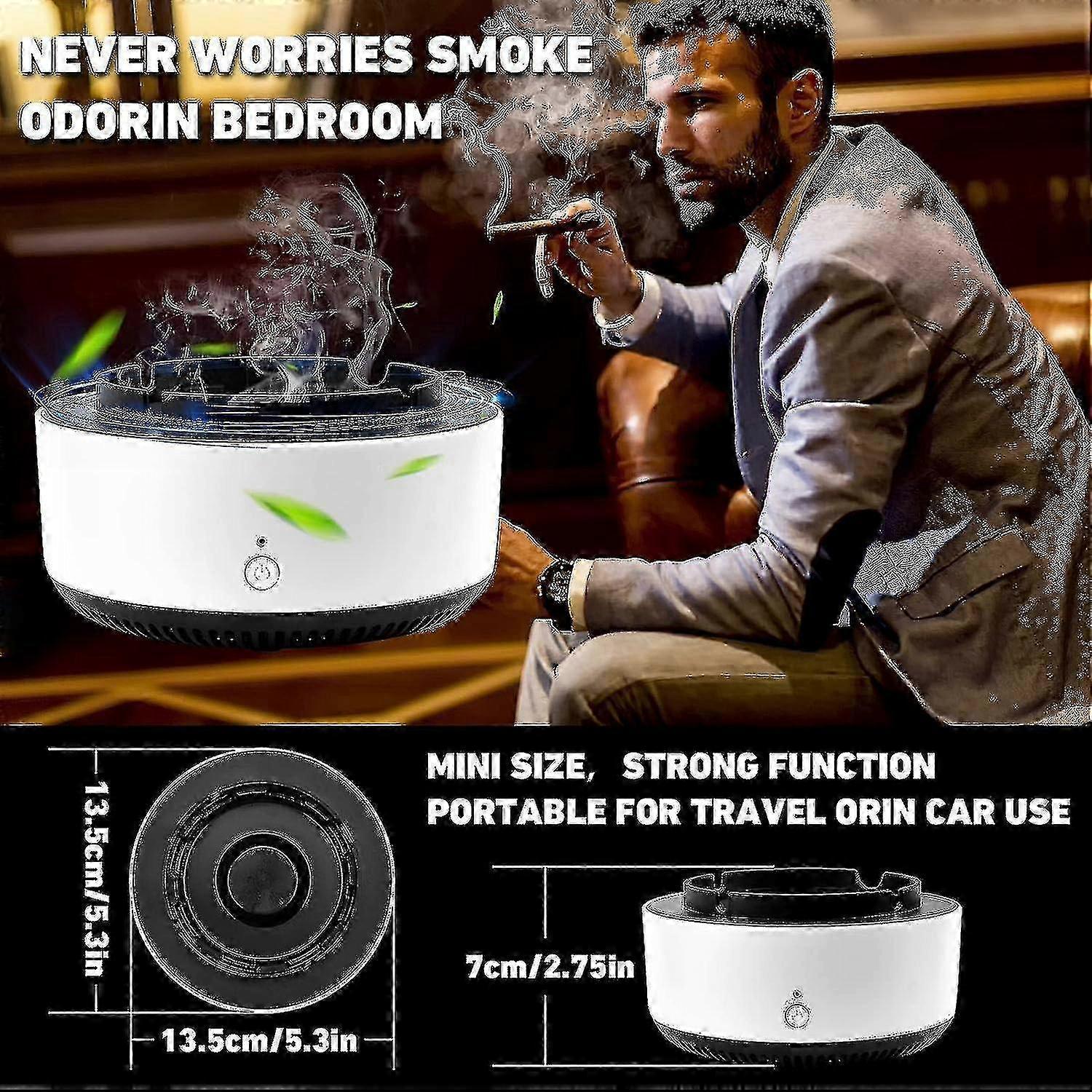 Smokeless Ashtray Air Purifier with Negative Ion for Car & Home Use - Image 3