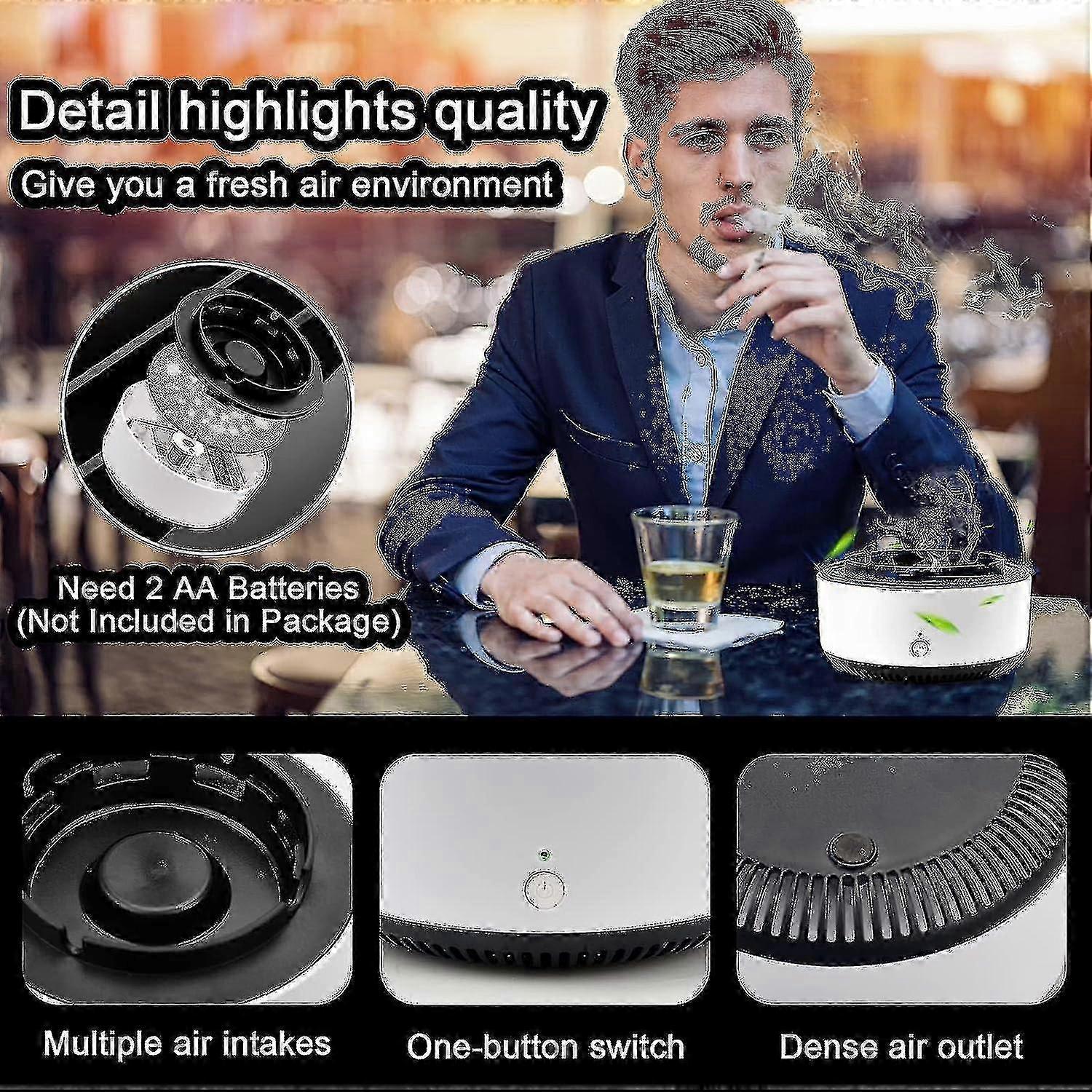 Smokeless Ashtray Air Purifier with Negative Ion for Car & Home Use - Image 4