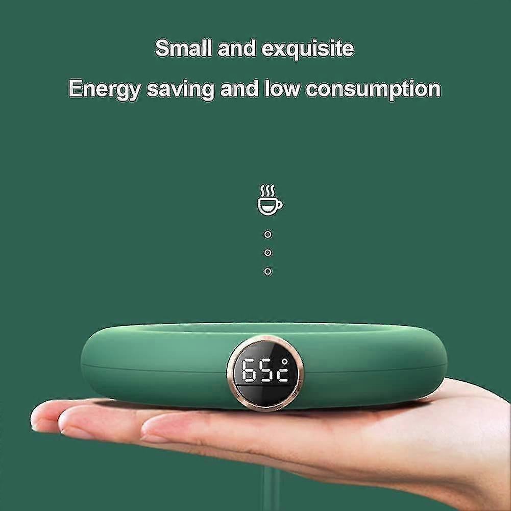 Green USB Coffee Mug Warmer, 3 Temp Electric Cup Warmer - Image 3