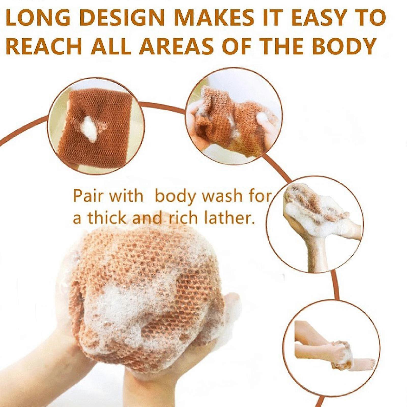 African Exfoliating Net Bath Sponge, Nylon Body Scrubber 30*80cm - Image 5