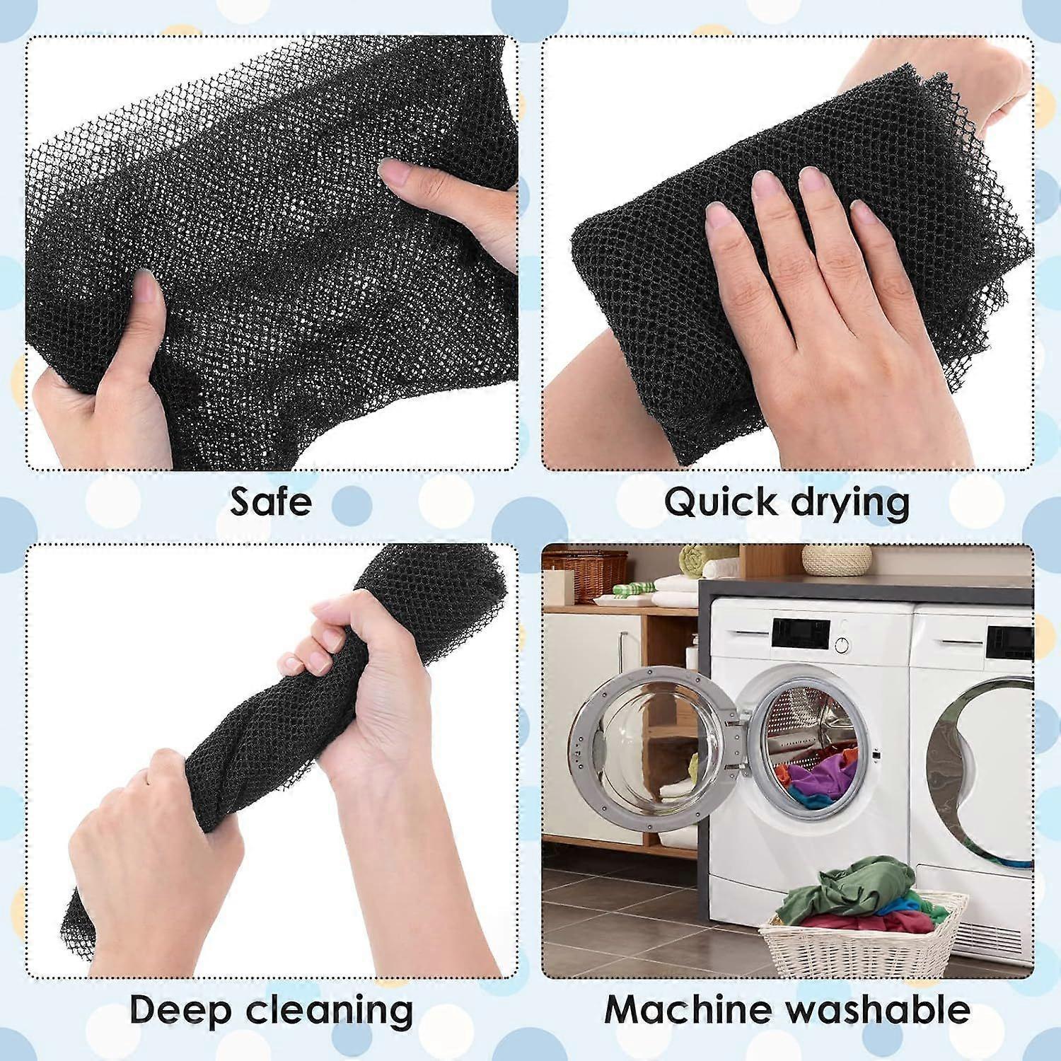 African Long Net Bath Sponge, Exfoliating Shower Body Scrubber - Image 5