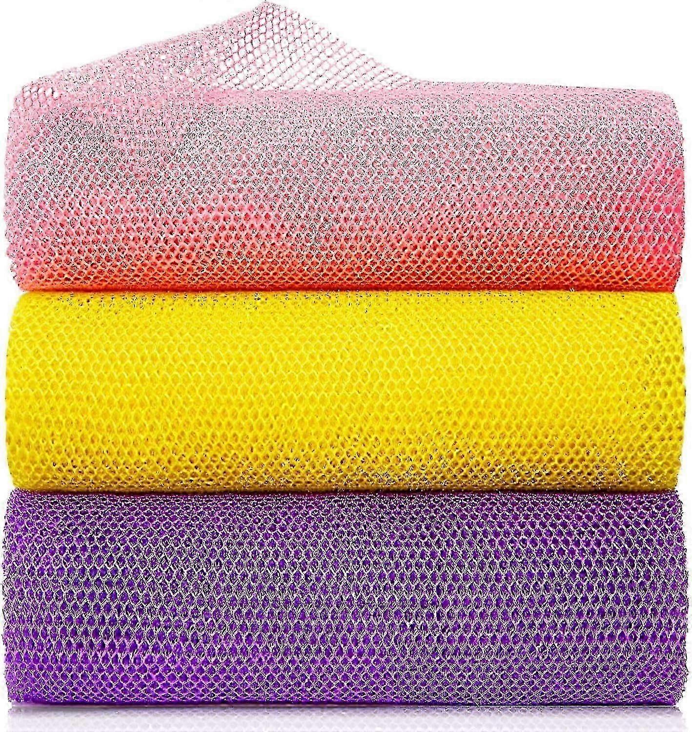 3pcs African Net Sponge, Body Scrubber Bath Exfoliating Net Rag - Image 1