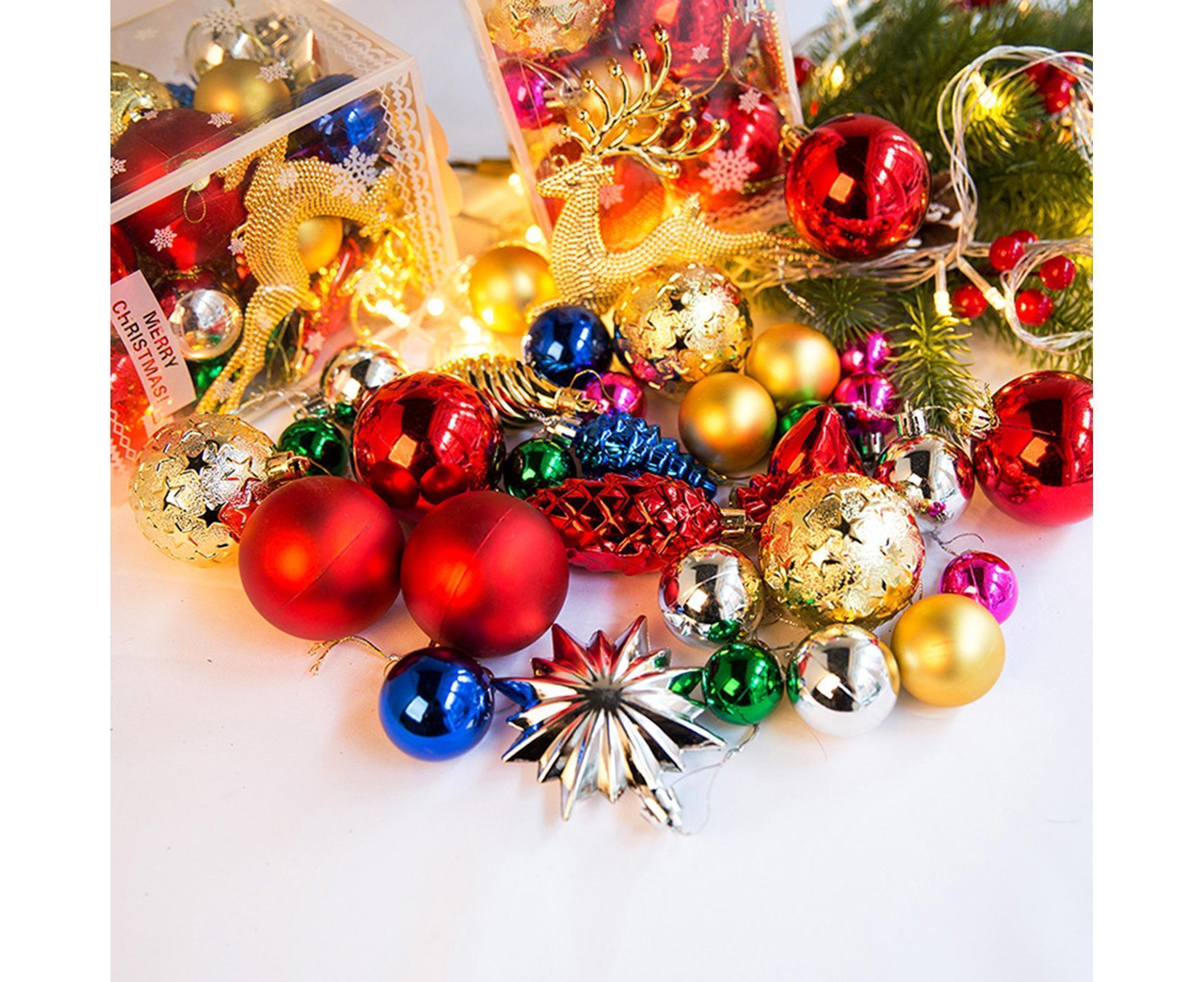 30Pcs Xmas Tree Balls Party Supplies-Multicolor - Image 2