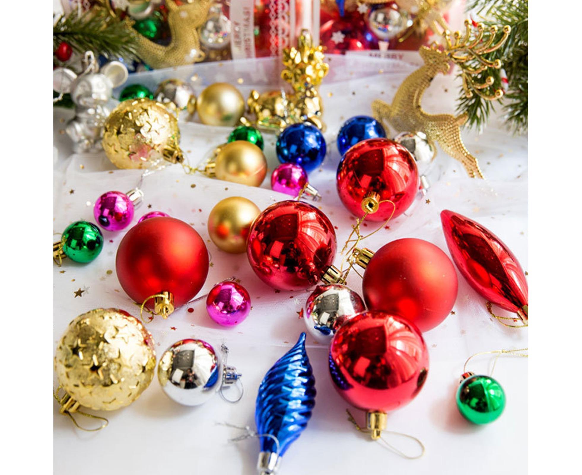 30Pcs Xmas Tree Balls Party Supplies-Multicolor - Image 3