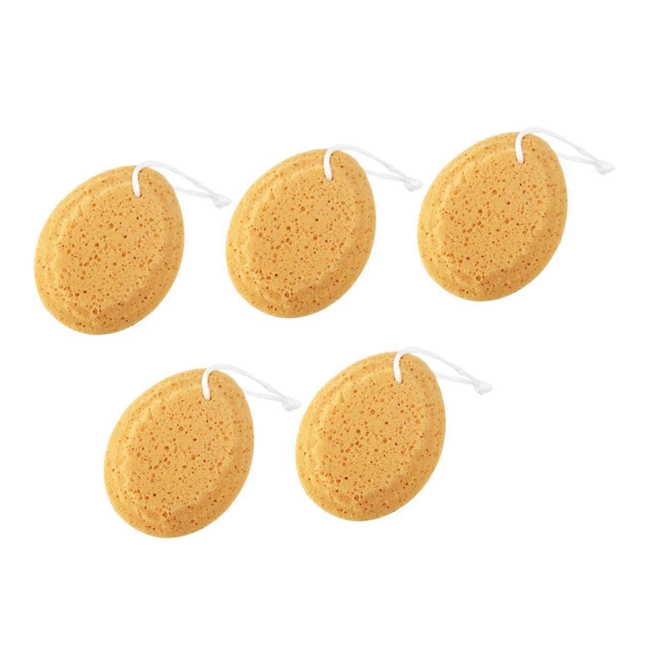 5pcs African Net Sponge, Loofah Bath Shower Body Scrubber - Brown - Image 1