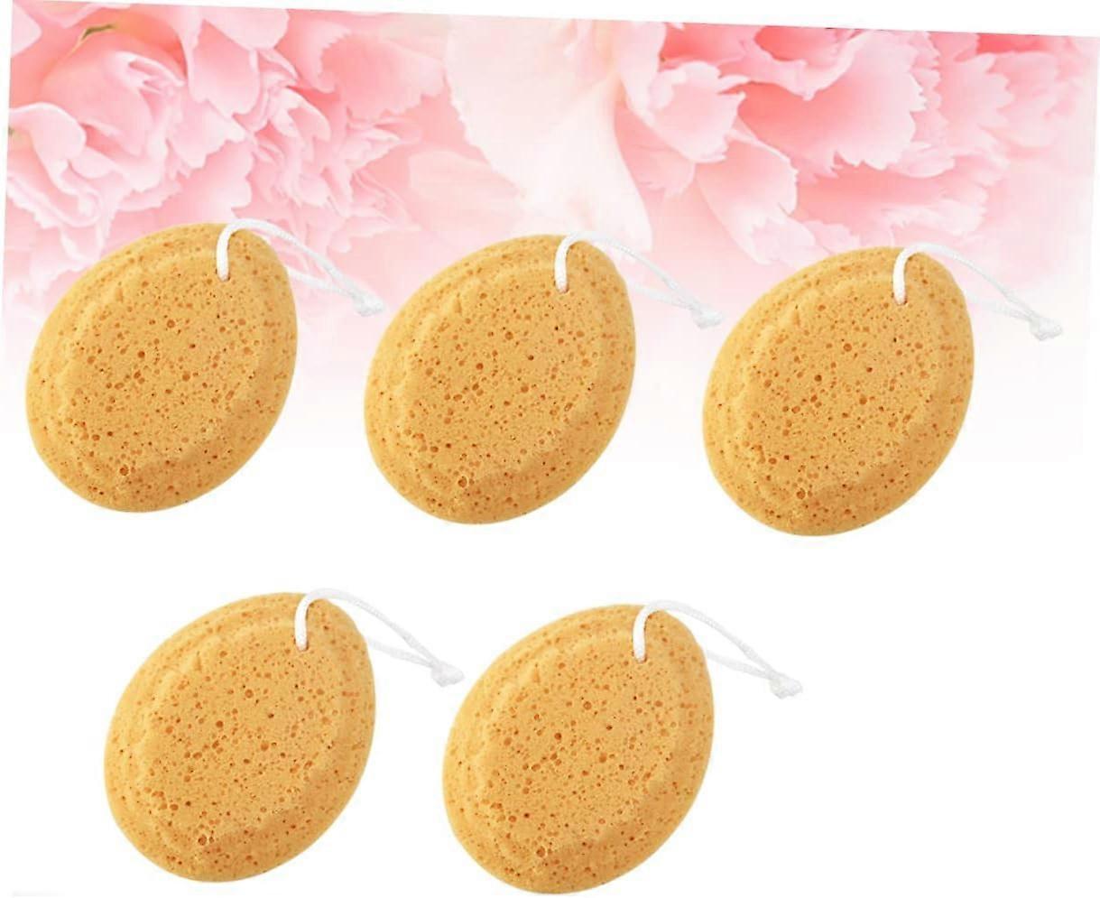 5pcs African Net Sponge, Loofah Bath Shower Body Scrubber - Brown - Image 3
