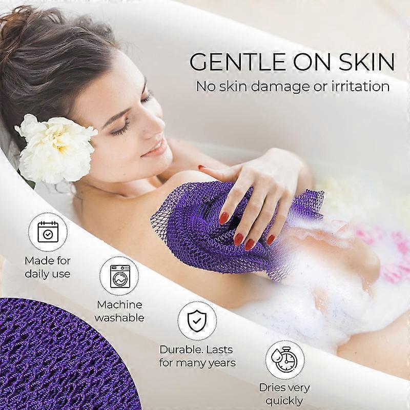 African Long Net Bath Sponge, Exfoliating Wash Cloth - Image 4