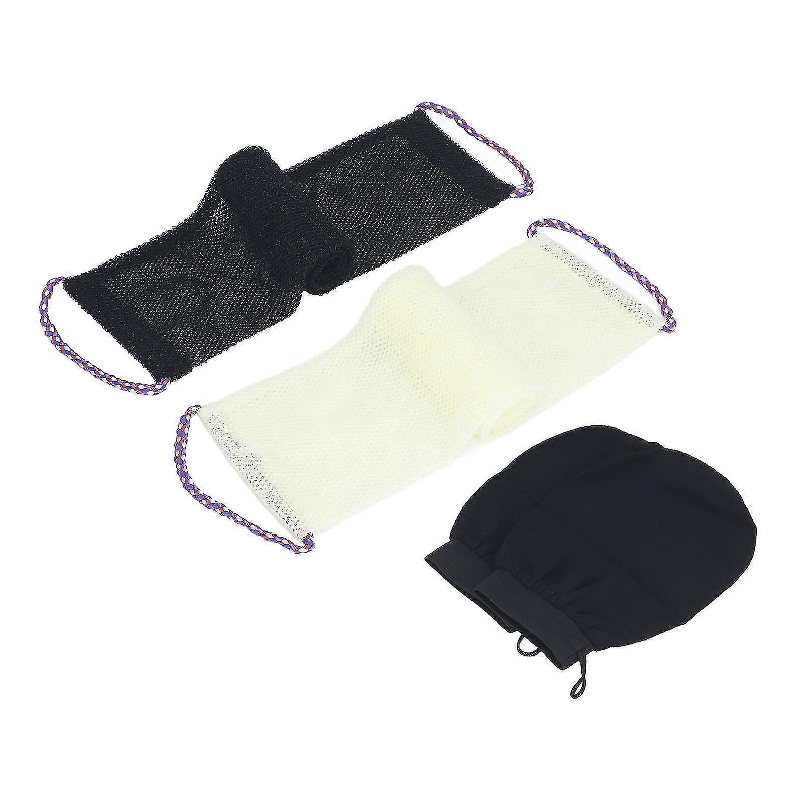 African Long Net Bath Sponge, Body Exfoliating Net with Bath Gloves - Image 2