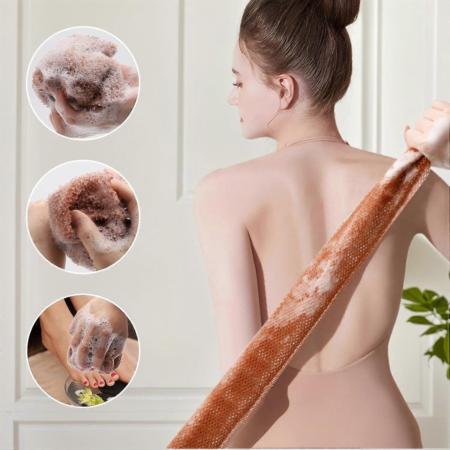 6pcs African Long Net Sponge, Exfoliating Shower Body Back Scrubber - Image 4