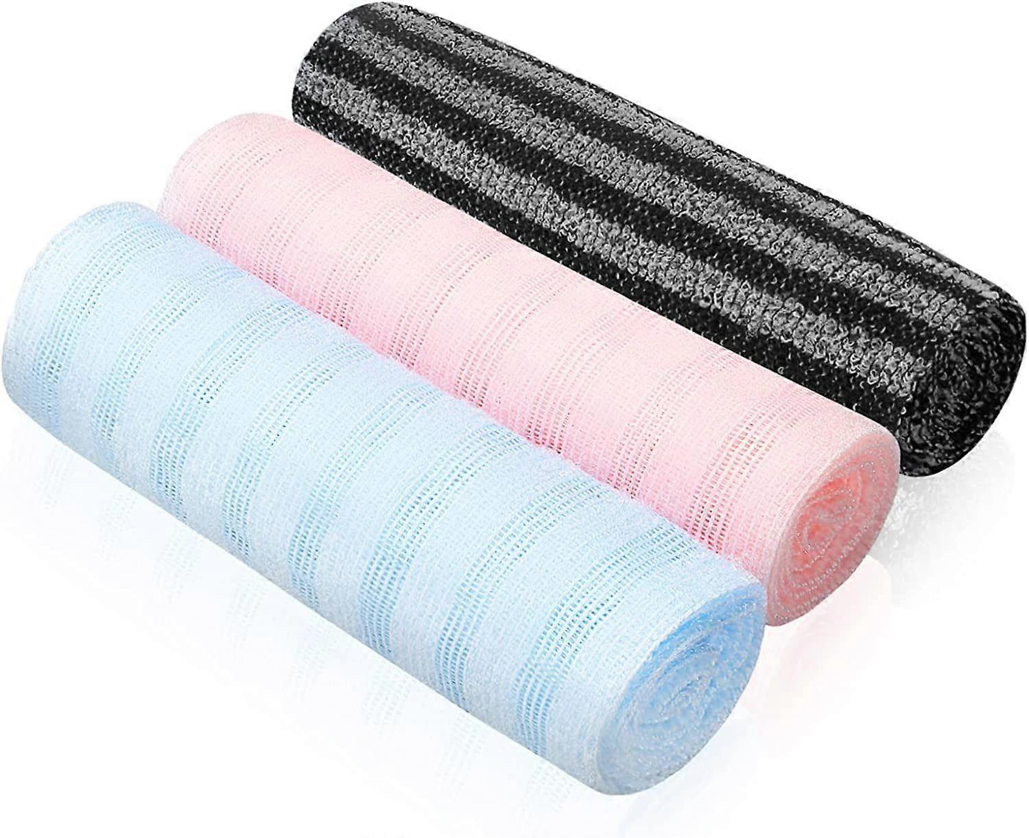 3pcs Exfoliating Washcloth Body Scrubber, African Net Sponge - Image 1