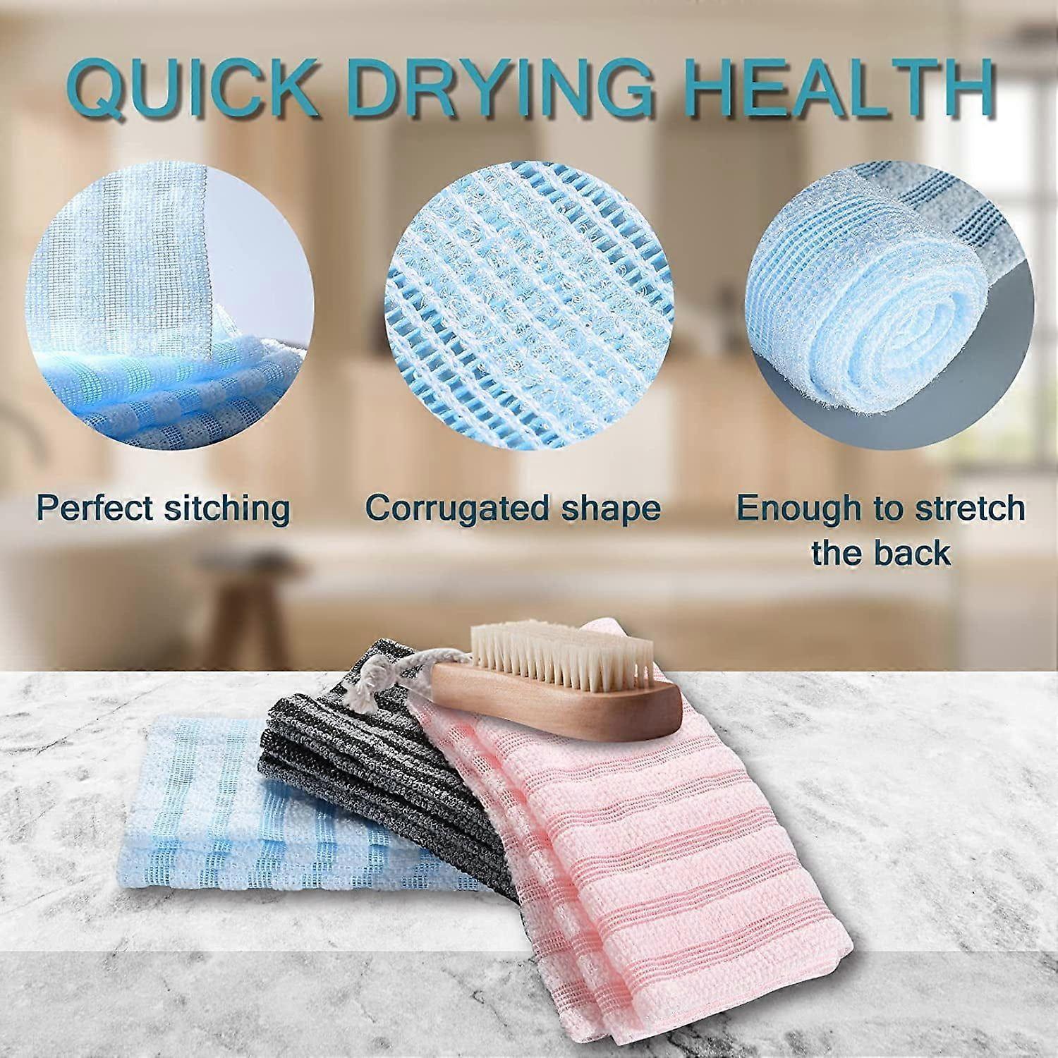 3pcs Exfoliating Washcloth Body Scrubber, African Net Sponge - Image 3