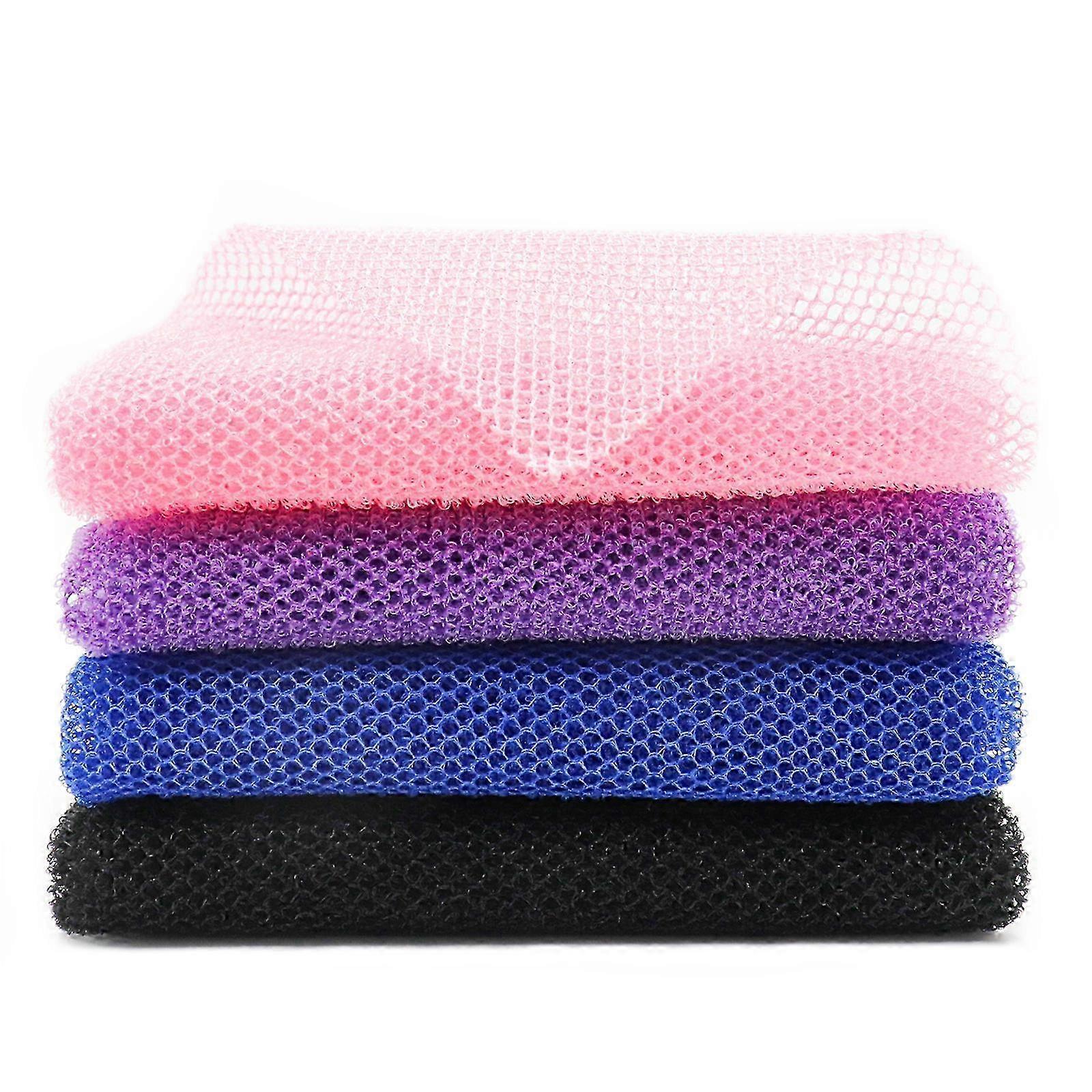4pcs African Long Net Bath Sponge, Exfoliating Mesh Washcloth - Image 1