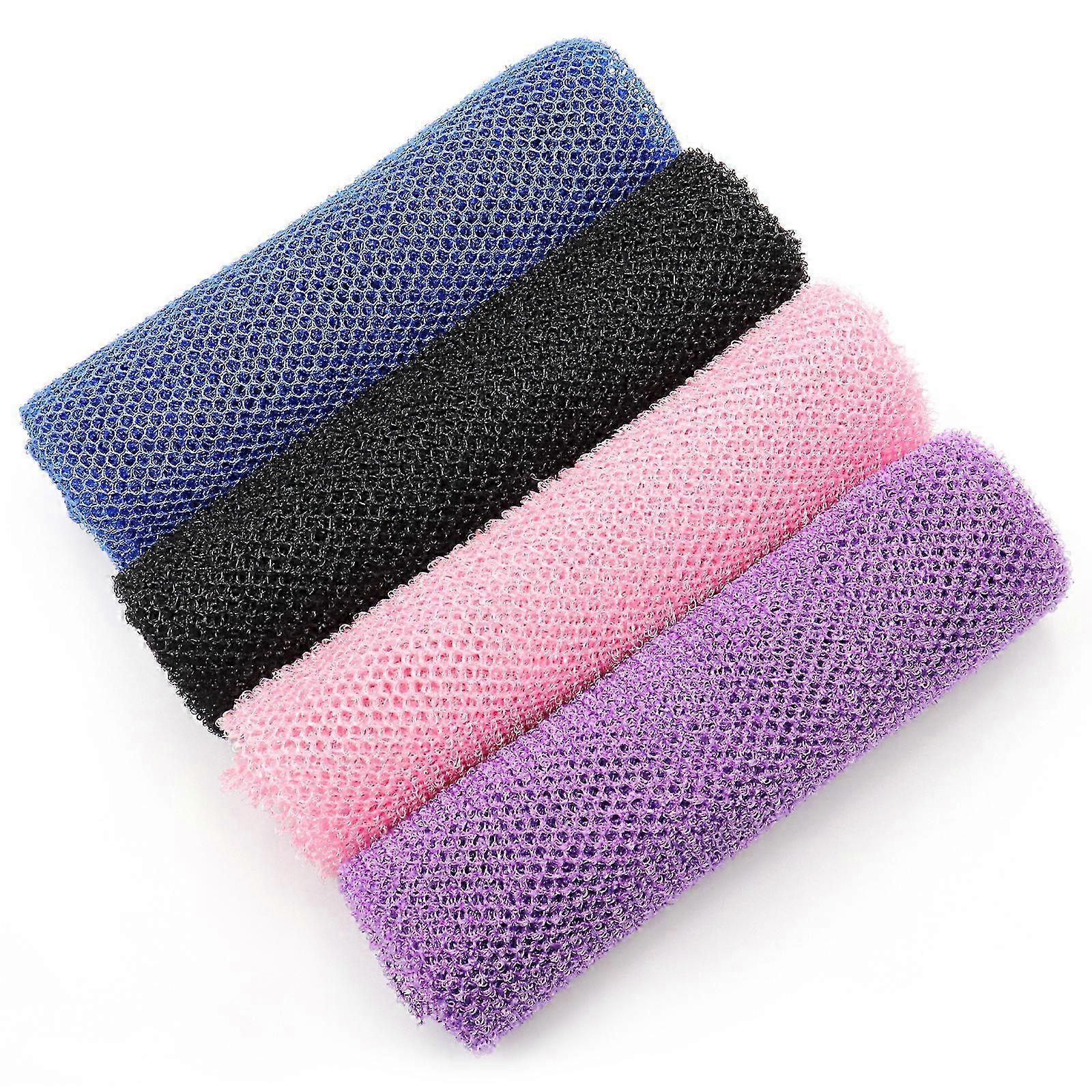 4pcs African Long Net Bath Sponge, Exfoliating Mesh Washcloth - Image 2