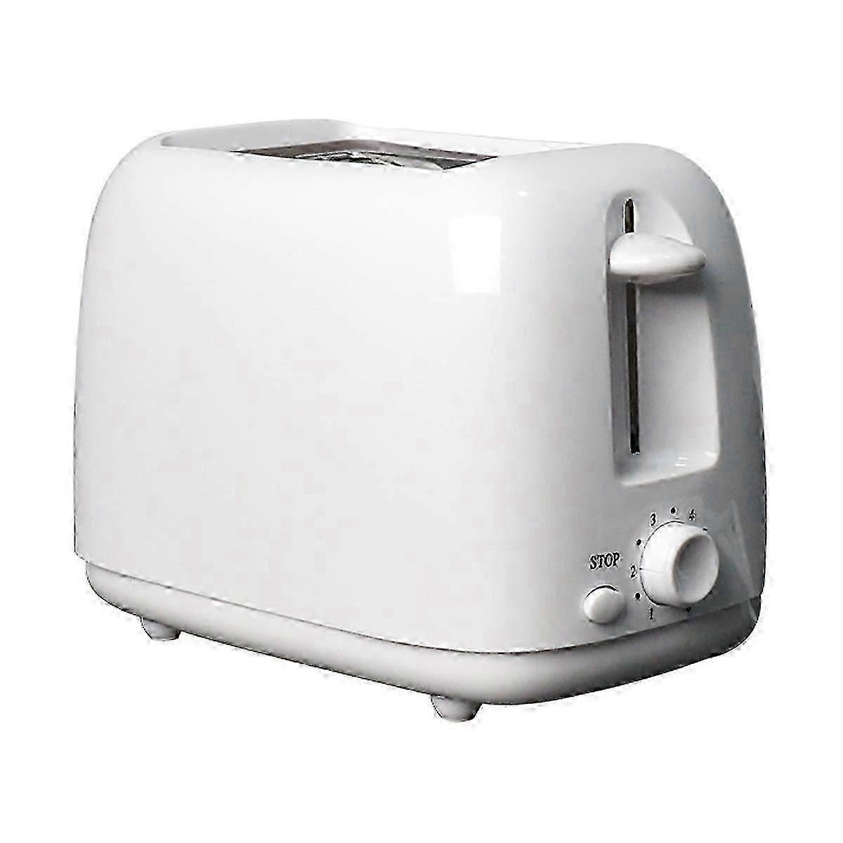 Stainless Steel 2-Slice White Toaster, Wide Slot, Adjustable Browning - Image 1