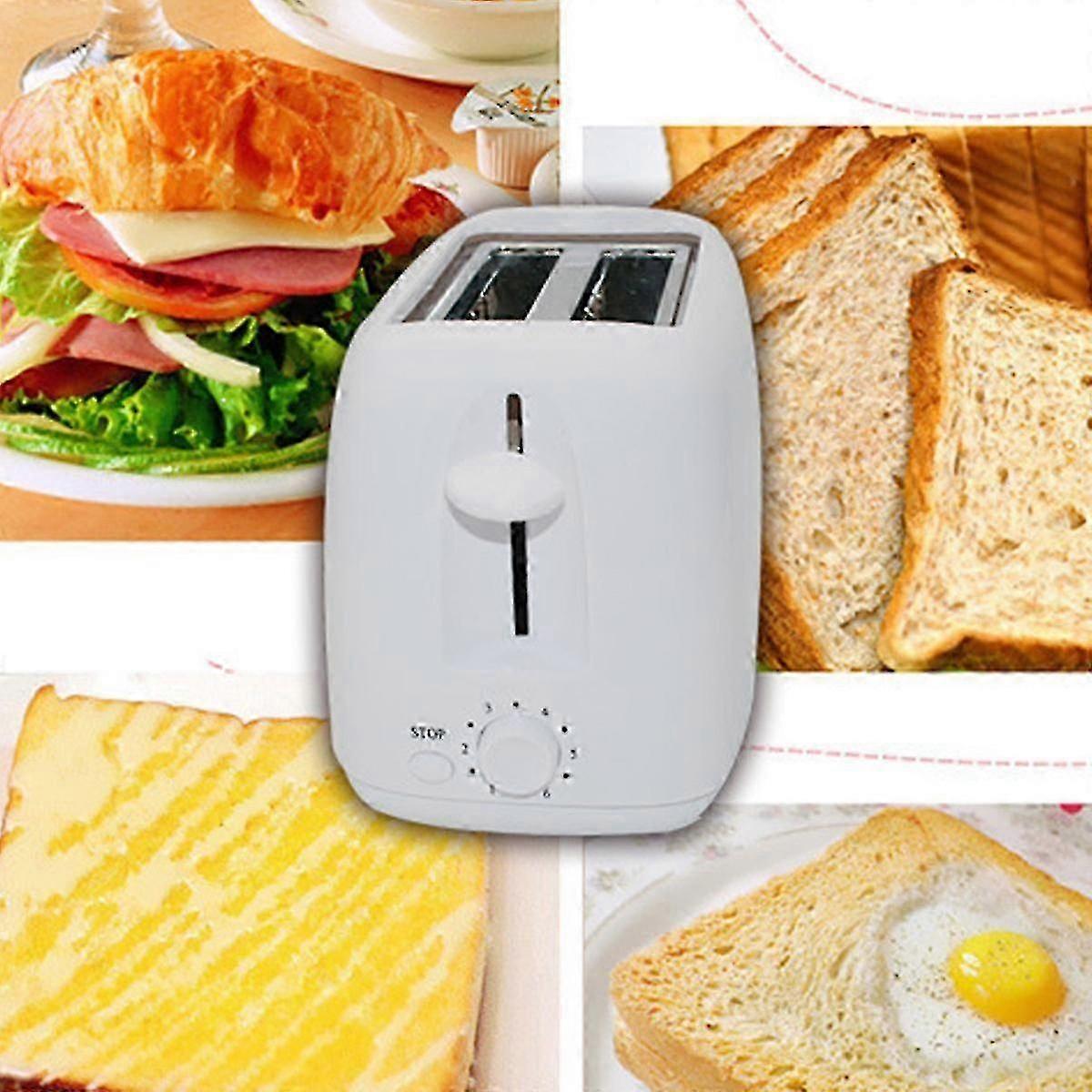 Stainless Steel 2-Slice White Toaster, Wide Slot, Adjustable Browning - Image 2