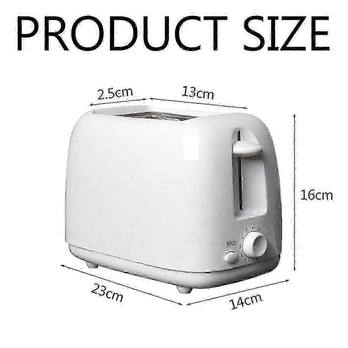 Stainless Steel 2-Slice White Toaster, Wide Slot, Adjustable Browning - Image 4