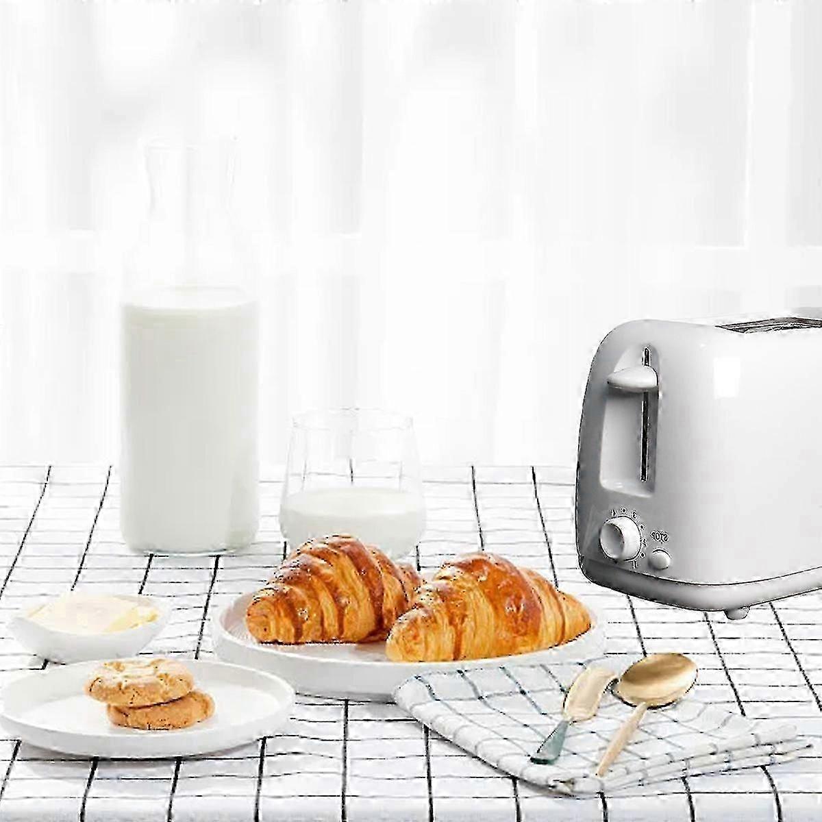 Stainless Steel 2-Slice White Toaster, Wide Slot, Adjustable Browning - Image 5