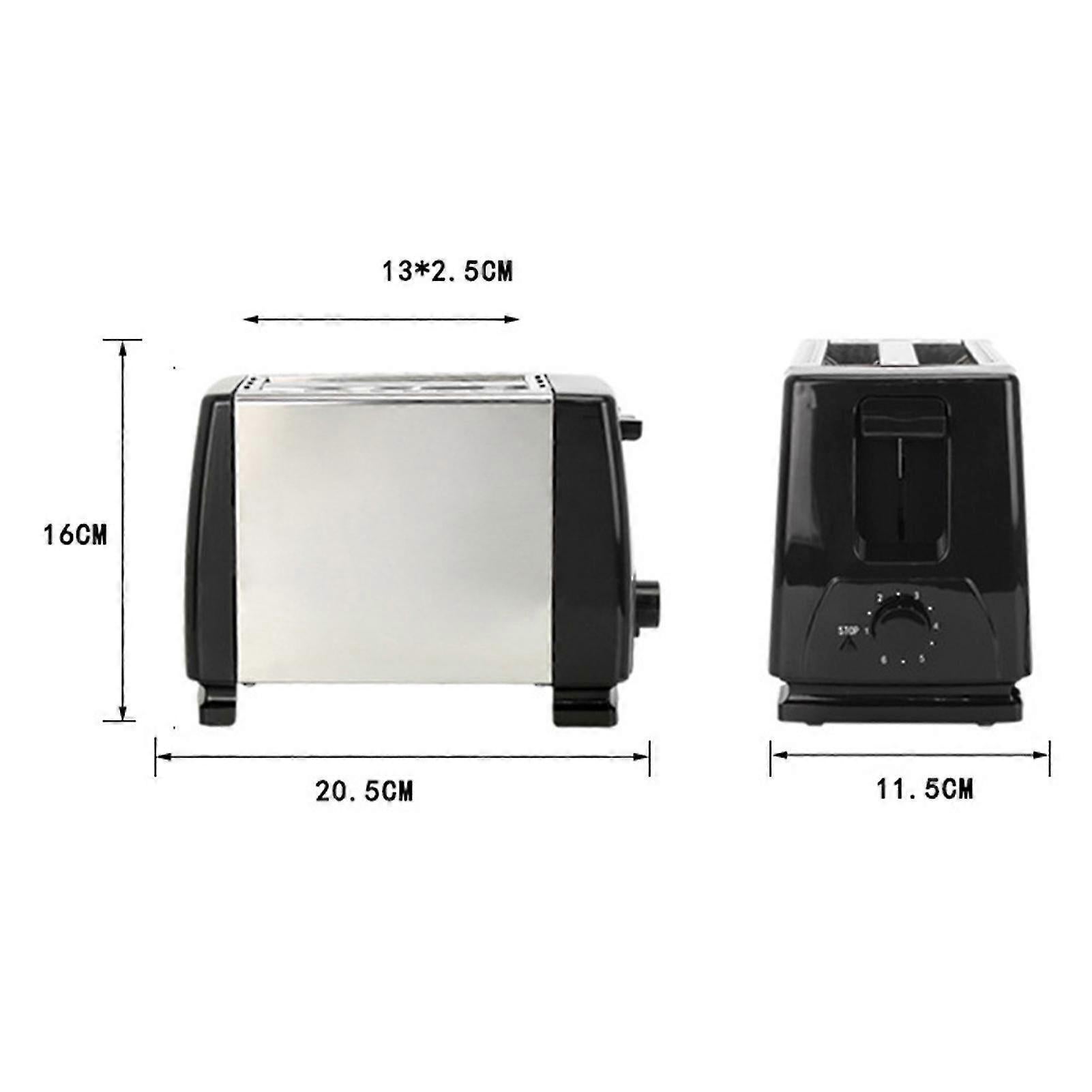 2-Slice Wide Slot Stainless Steel Toaster, Home Breakfast Machine - Image 2
