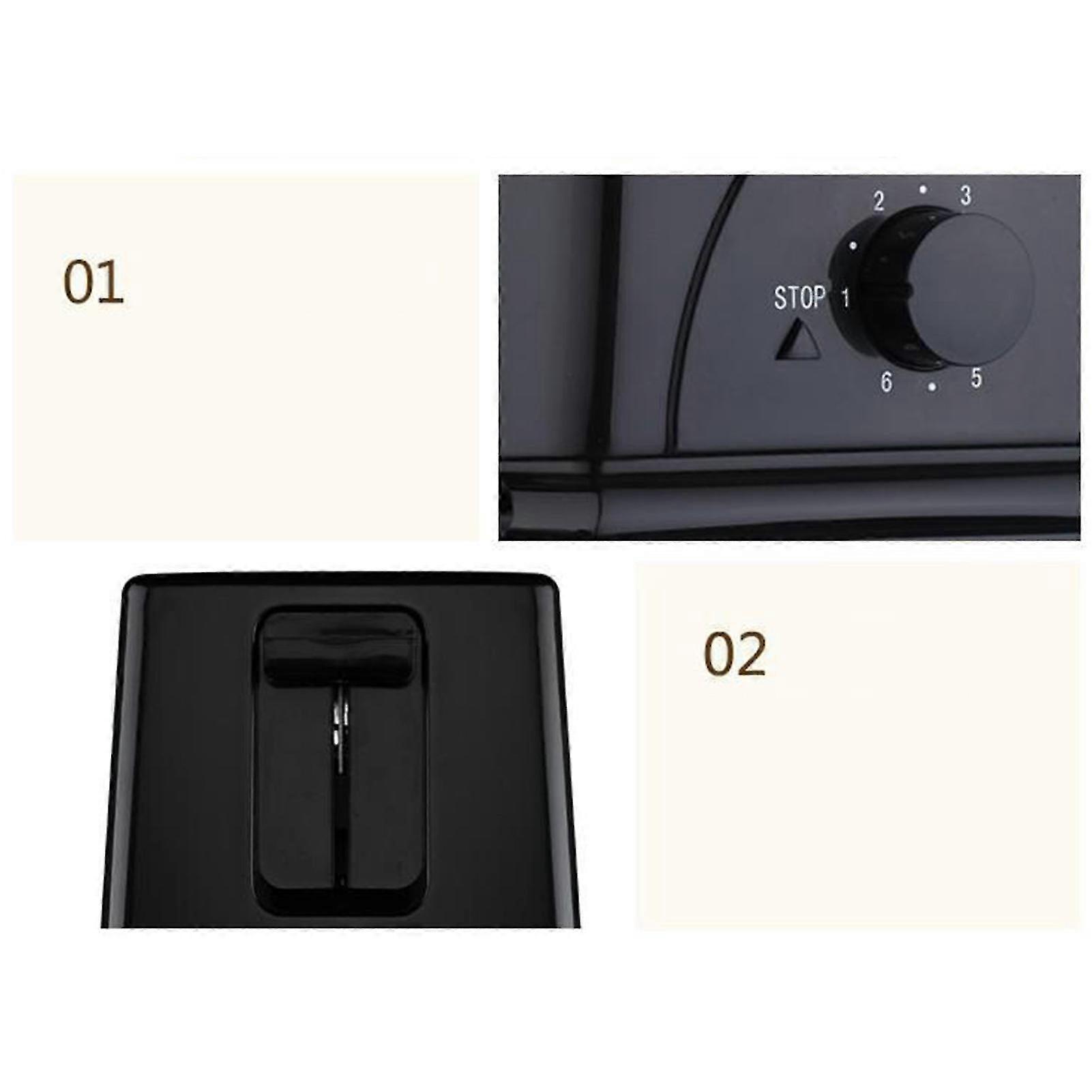 2-Slice Wide Slot Stainless Steel Toaster, Home Breakfast Machine - Image 3