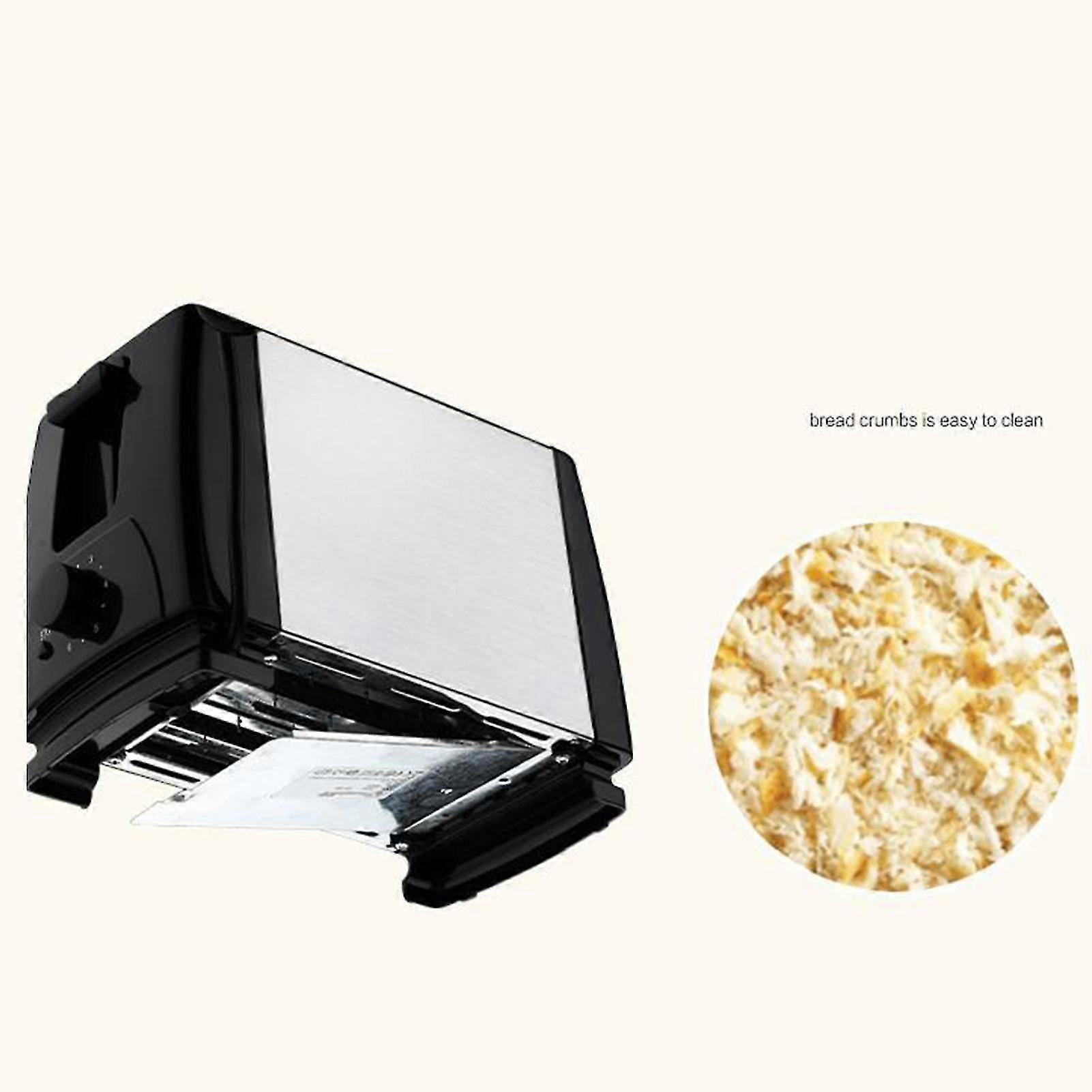 2-Slice Wide Slot Stainless Steel Toaster, Home Breakfast Machine - Image 5