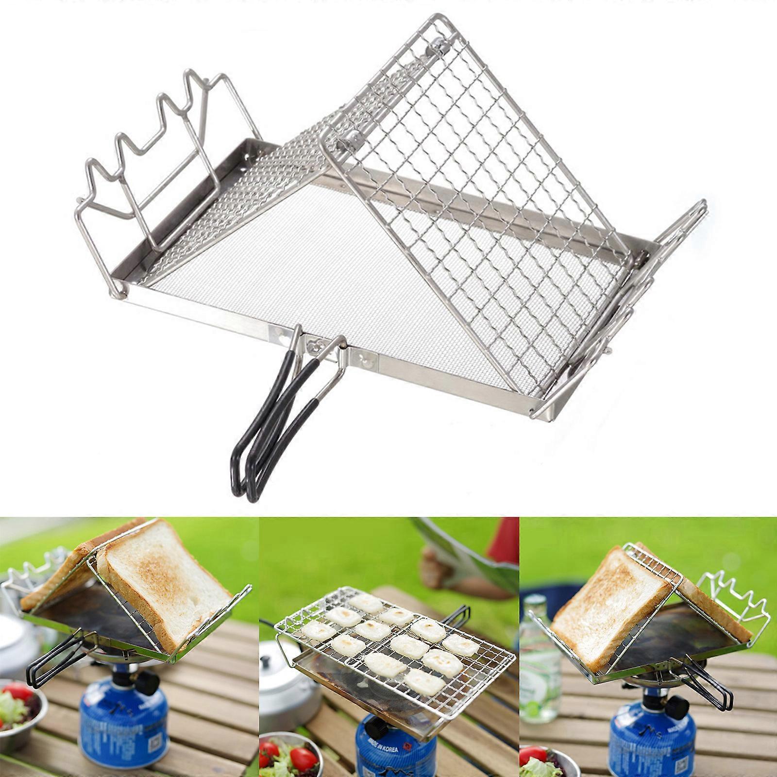 Adjustable Height Folding Bread Toaster Grill Rack - Image 2