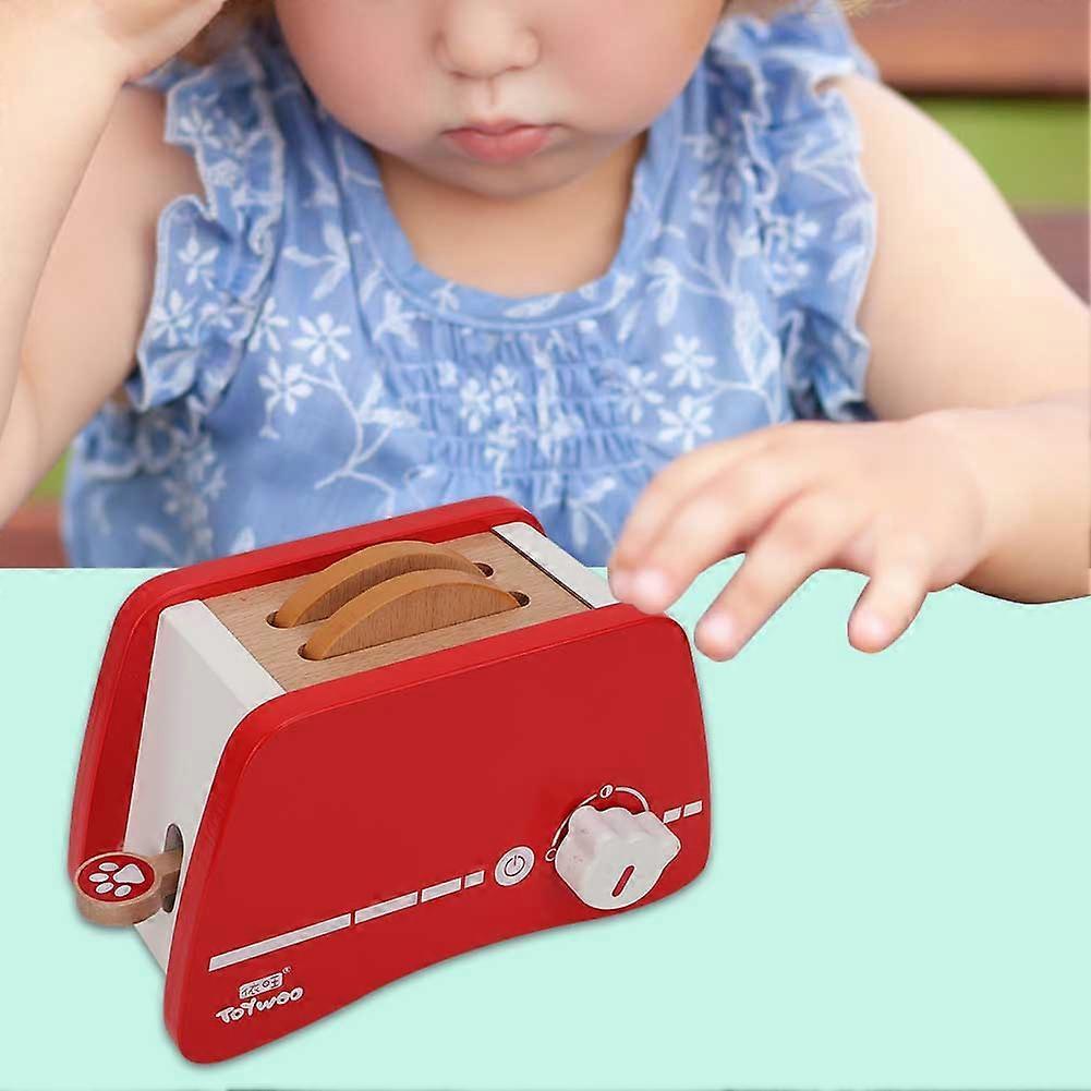 Pretend Play Wooden Toaster Kitchen Bread Maker Toy - Image 2