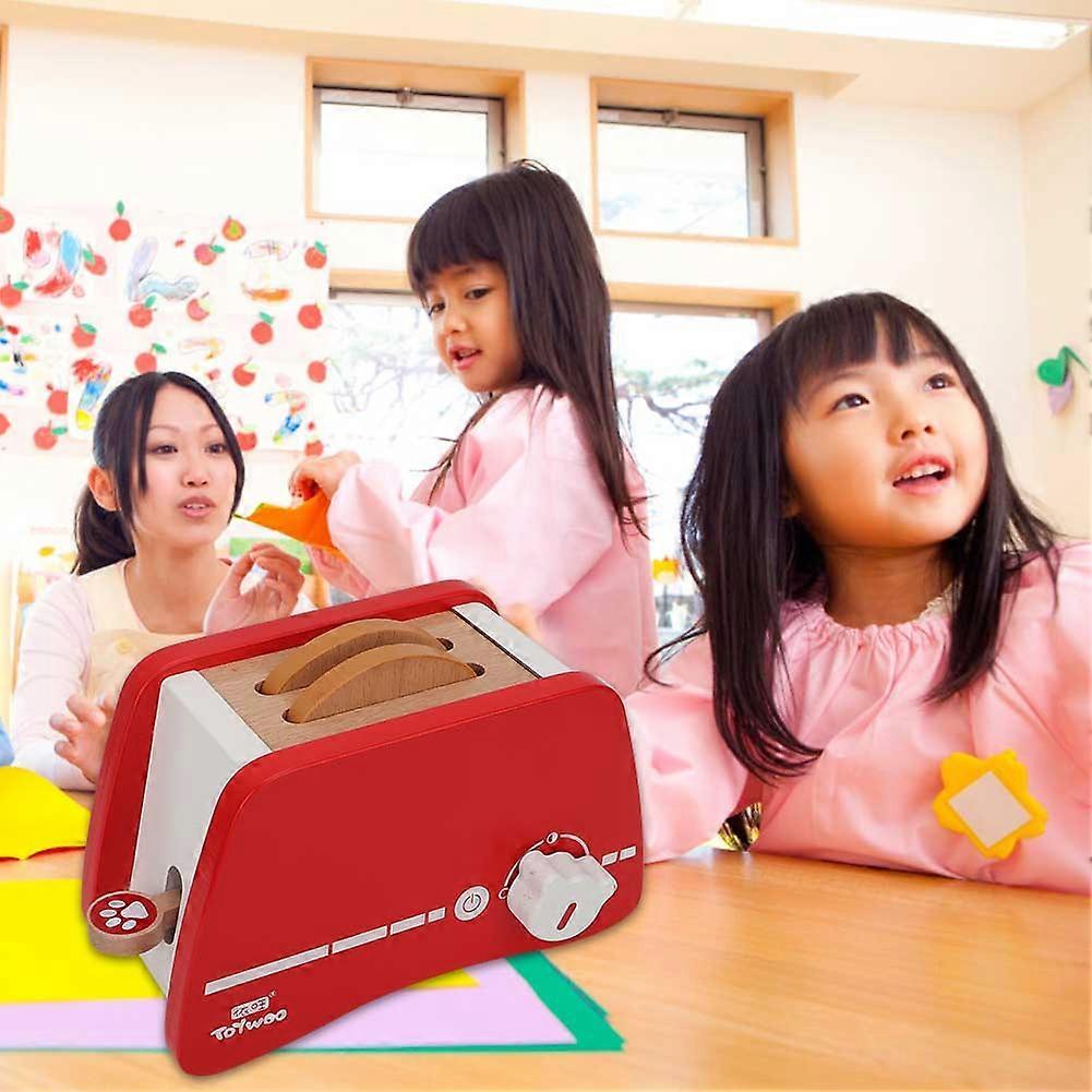 Pretend Play Wooden Toaster Kitchen Bread Maker Toy - Image 4