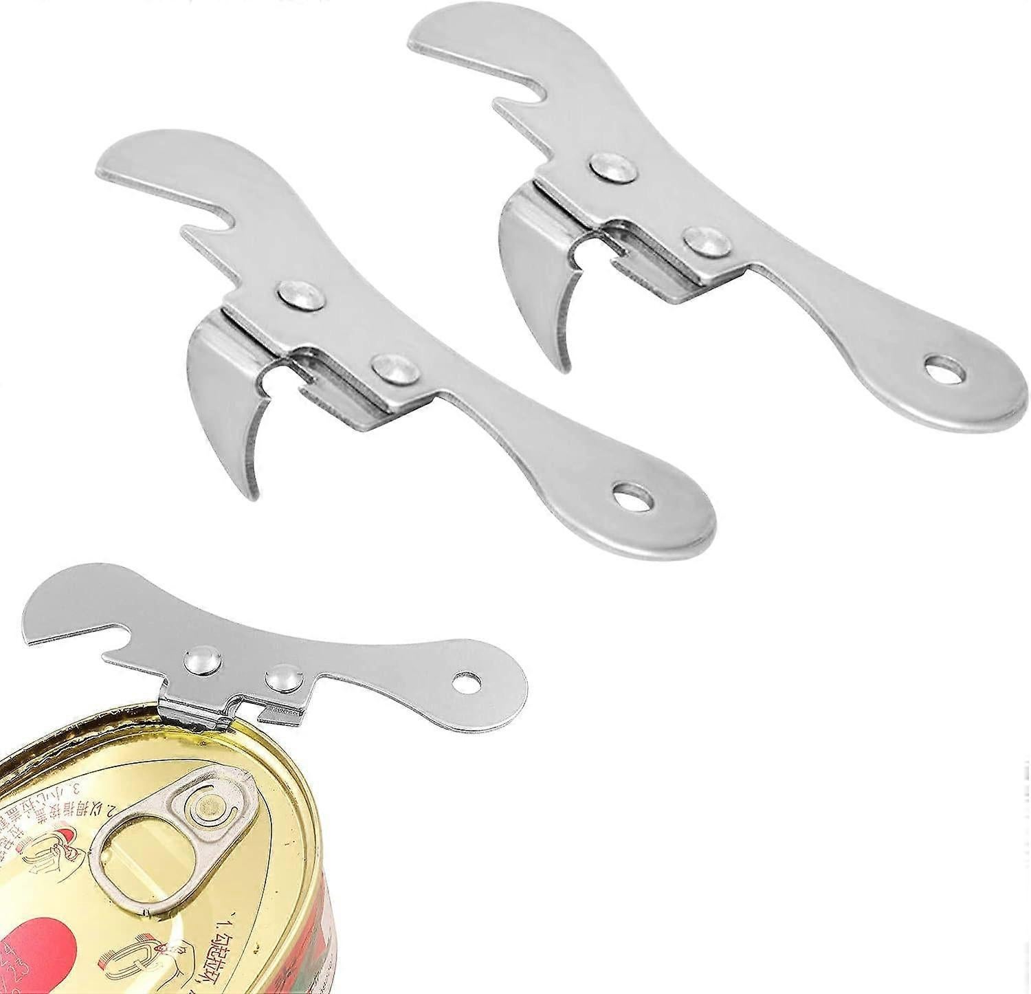 2pcs Bottle & Can Opener Set, Manual Tin Opener, Beer Opener, Stainless Steel, Multifunction - Image 1