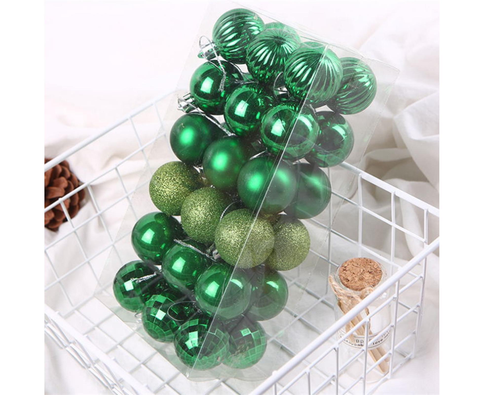 36Pcs Christmas Tree Balls Festival Home Party Mall Xmas Hanging Decor Ornament-Red - Image 8