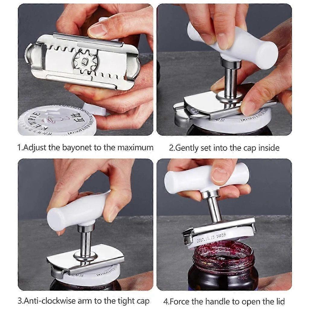 Easy-Open Arthritis Can Opener, Labor-Saving Screw Cap Opener, White - Image 3