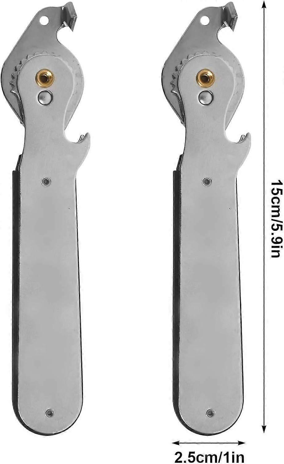 2pcs Stainless Steel Manual Can Opener, Smooth Edge, Tin & Can Opening Tool - Image 2