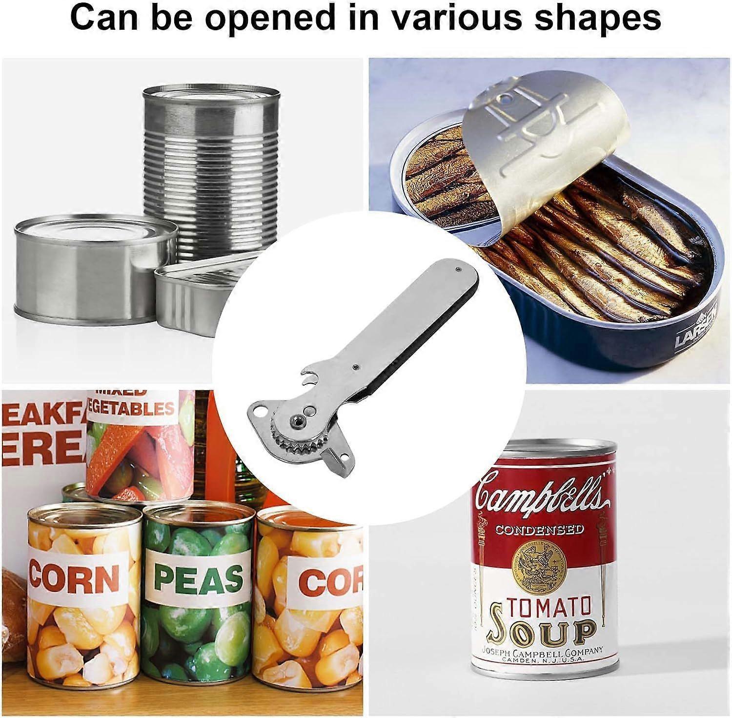 2pcs Stainless Steel Manual Can Opener, Smooth Edge, Tin & Can Opening Tool - Image 3