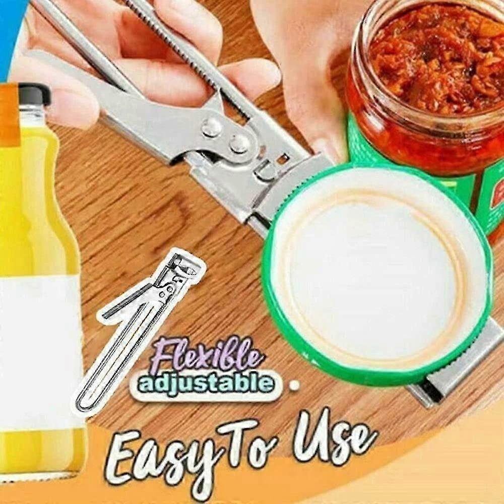 Adjustable Stainless Steel Can Opener, Multi-Function Jar & Bottle Opener - Image 2