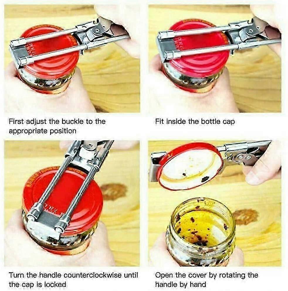 Adjustable Stainless Steel Can Opener, Multi-Function Jar & Bottle Opener - Image 4
