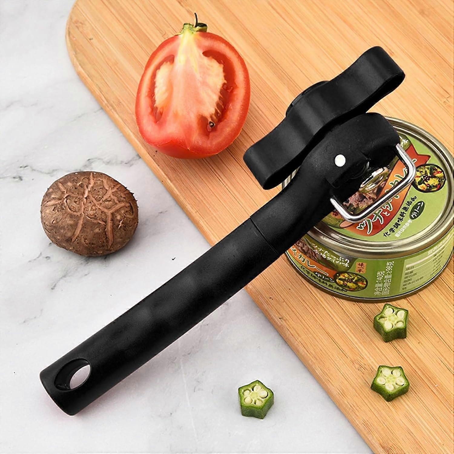 Manual Stainless Steel Can Opener, No Sharp Edges, Black, Restaurant & Kitchen Use - Image 2