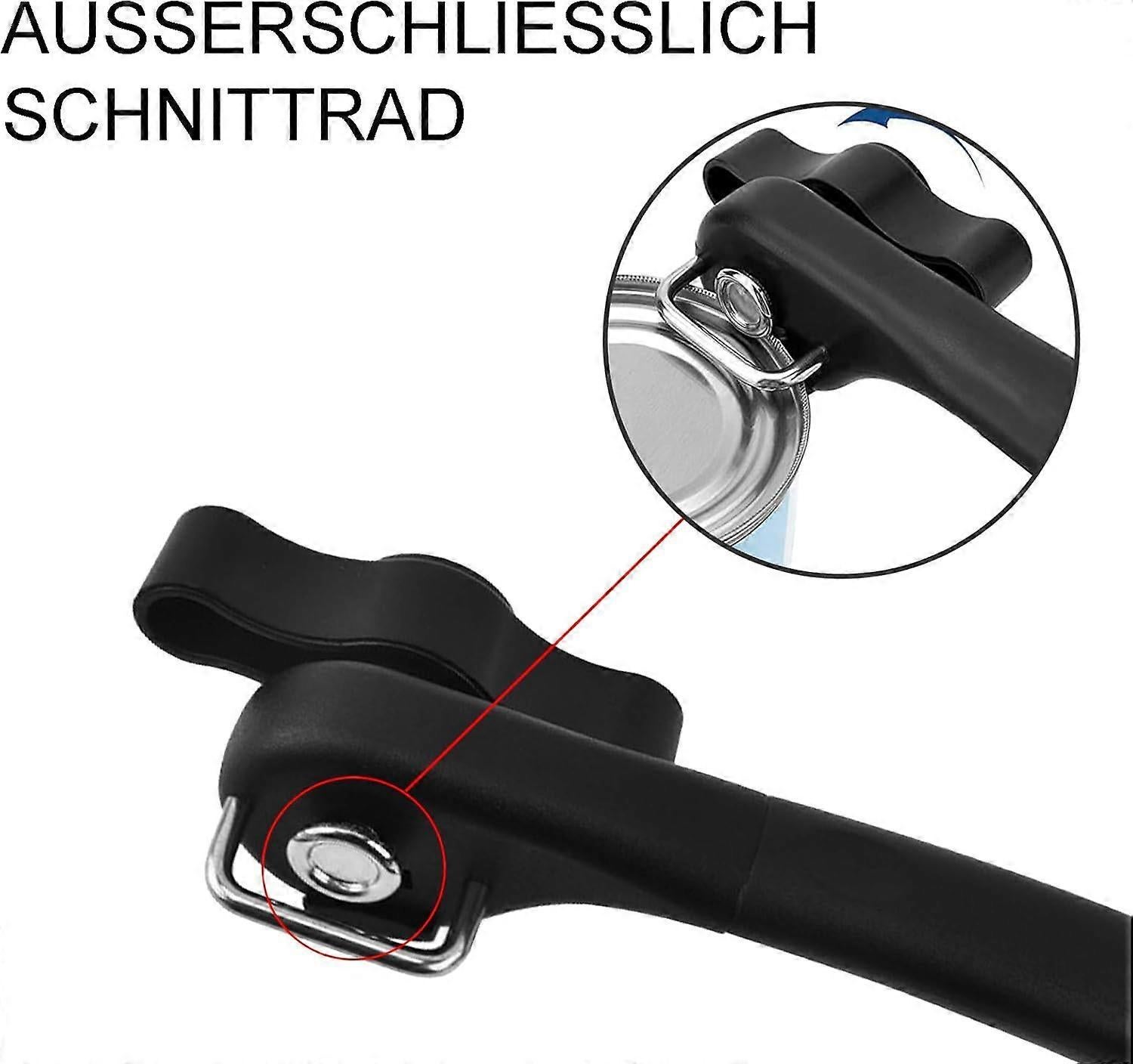 Manual Stainless Steel Can Opener, No Sharp Edges, Black, Restaurant & Kitchen Use - Image 5