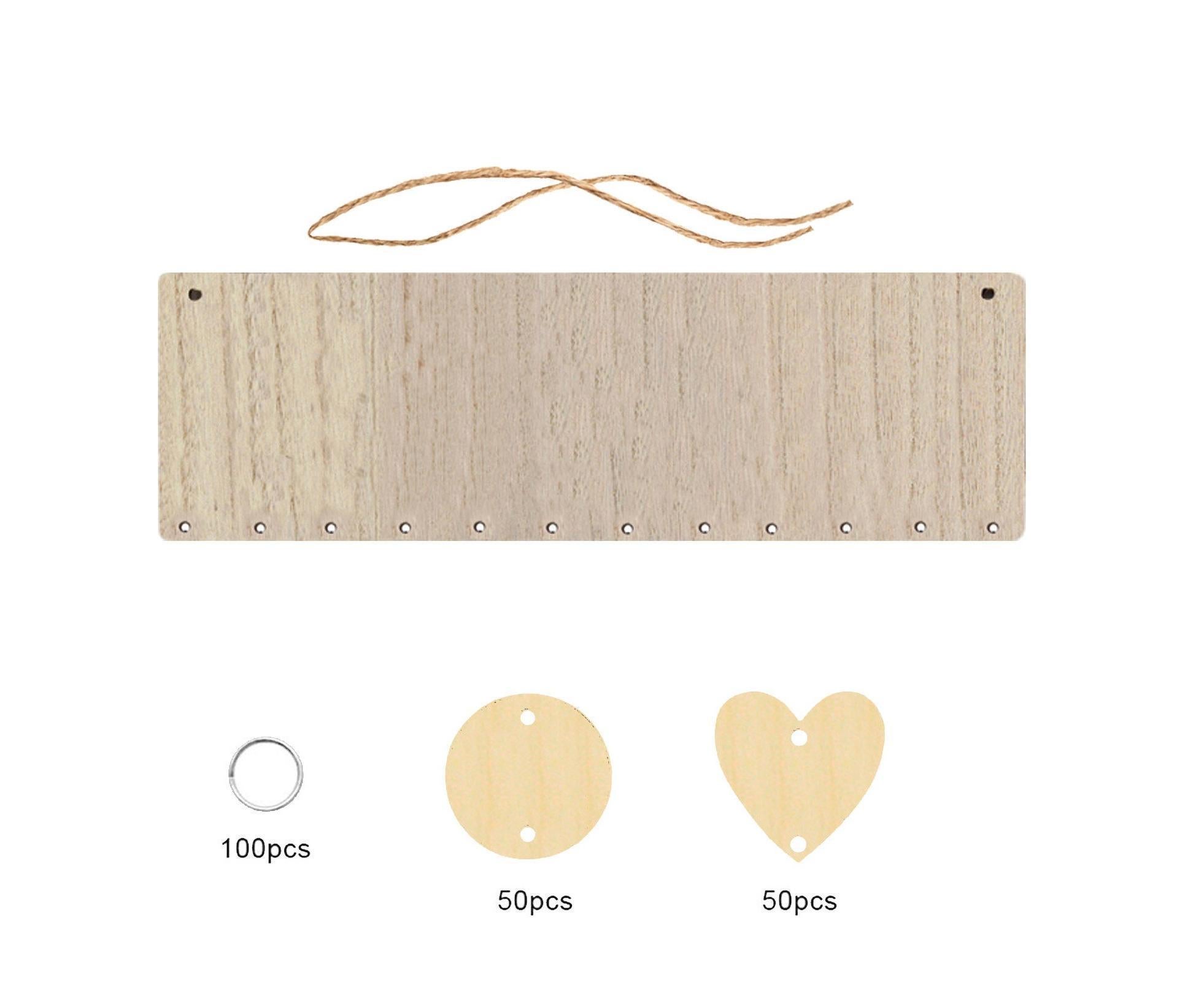 Wall Hanging Calendar Wooden Words Print Family Home Ornaments Office Decor- A - Image 1