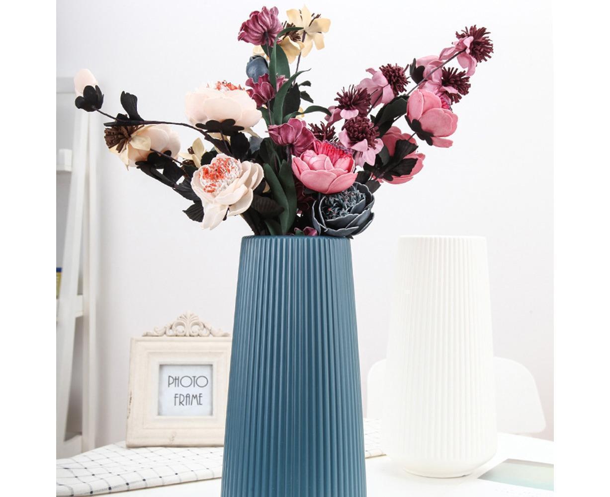 Plastic Nordic Style Vase Dried Flower Arrangement Pot Holder Home Office Decor-Green - Image 6