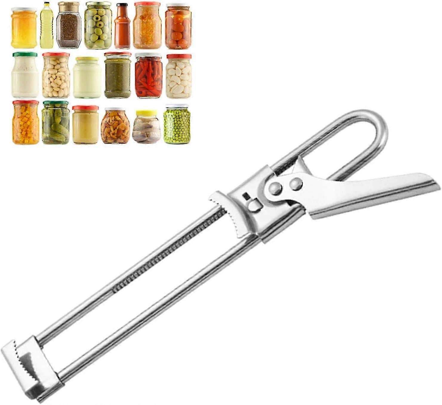 Adjustable Jar & Can Opener, Arthritis Friendly, Stainless Steel - Image 1